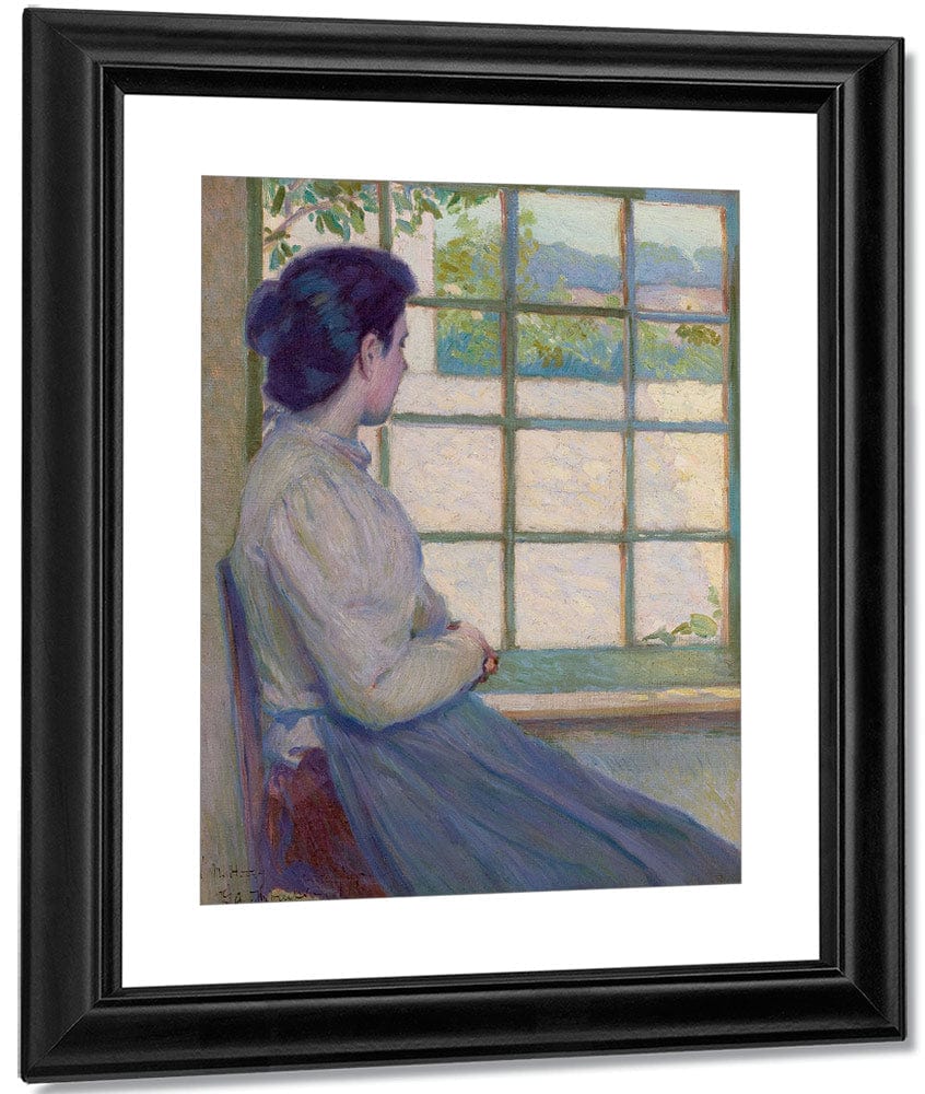 Woman Looking Out A Window Portrait Of A.M. Hooey 1895 By John La Farge - Image 3