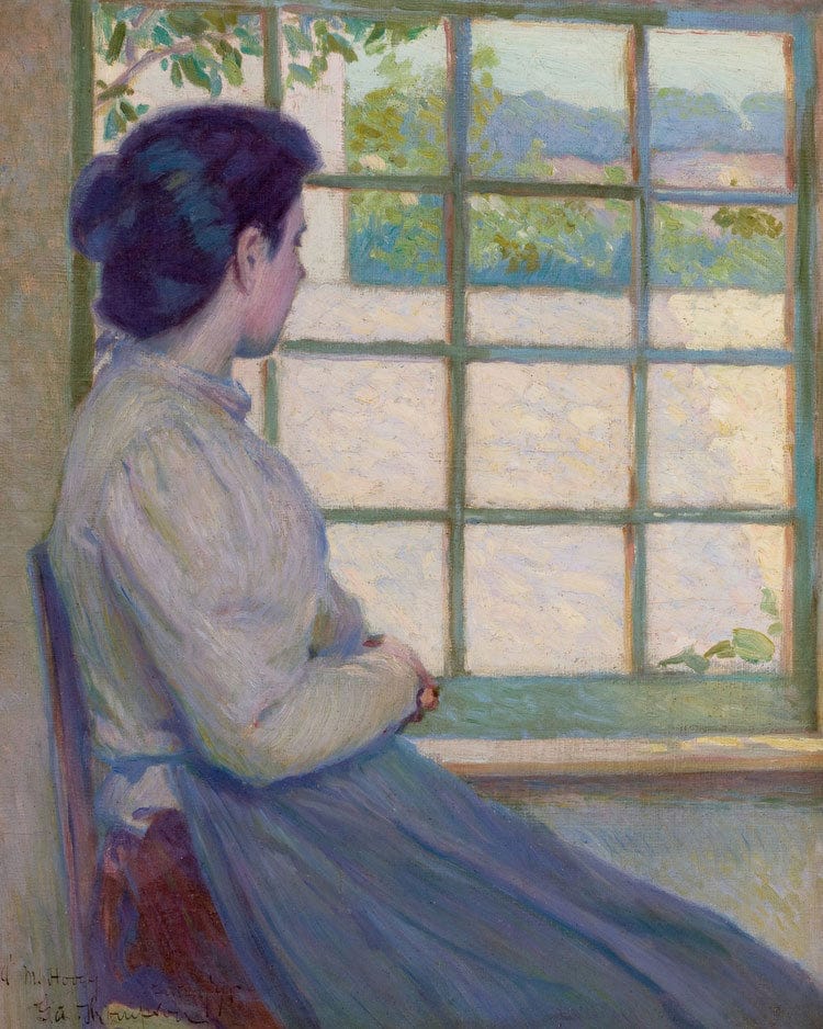 Woman Looking Out A Window Portrait Of A.M. Hooey 1895 By John La Farge - Image 6