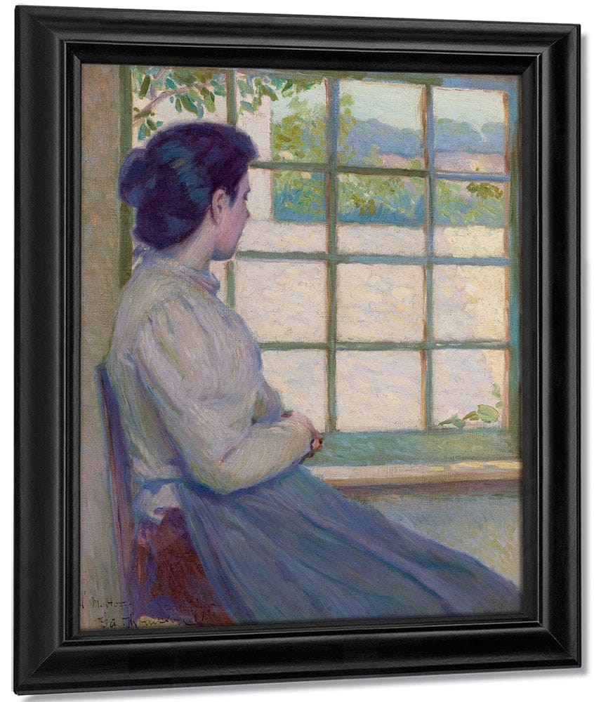 Woman Looking Out A Window Portrait Of A.M. Hooey 1895 By John La Farge - Image 7