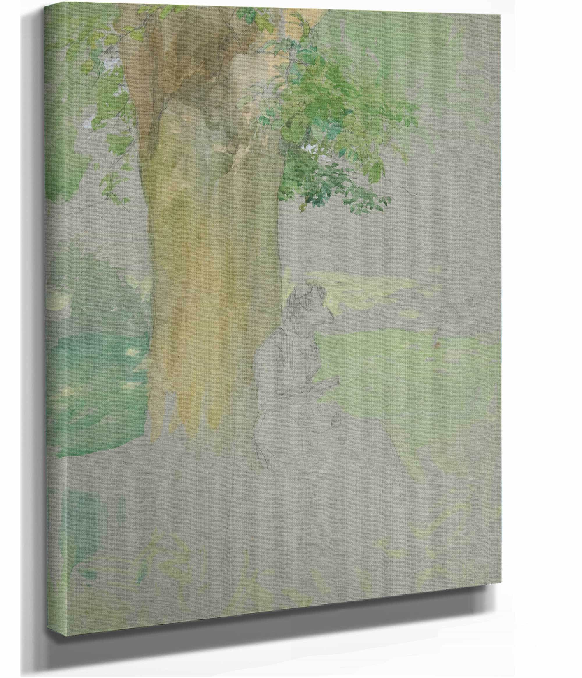 Woman Seated Beneath A Tree Reading by Edwin Austin Abbey - Image 2