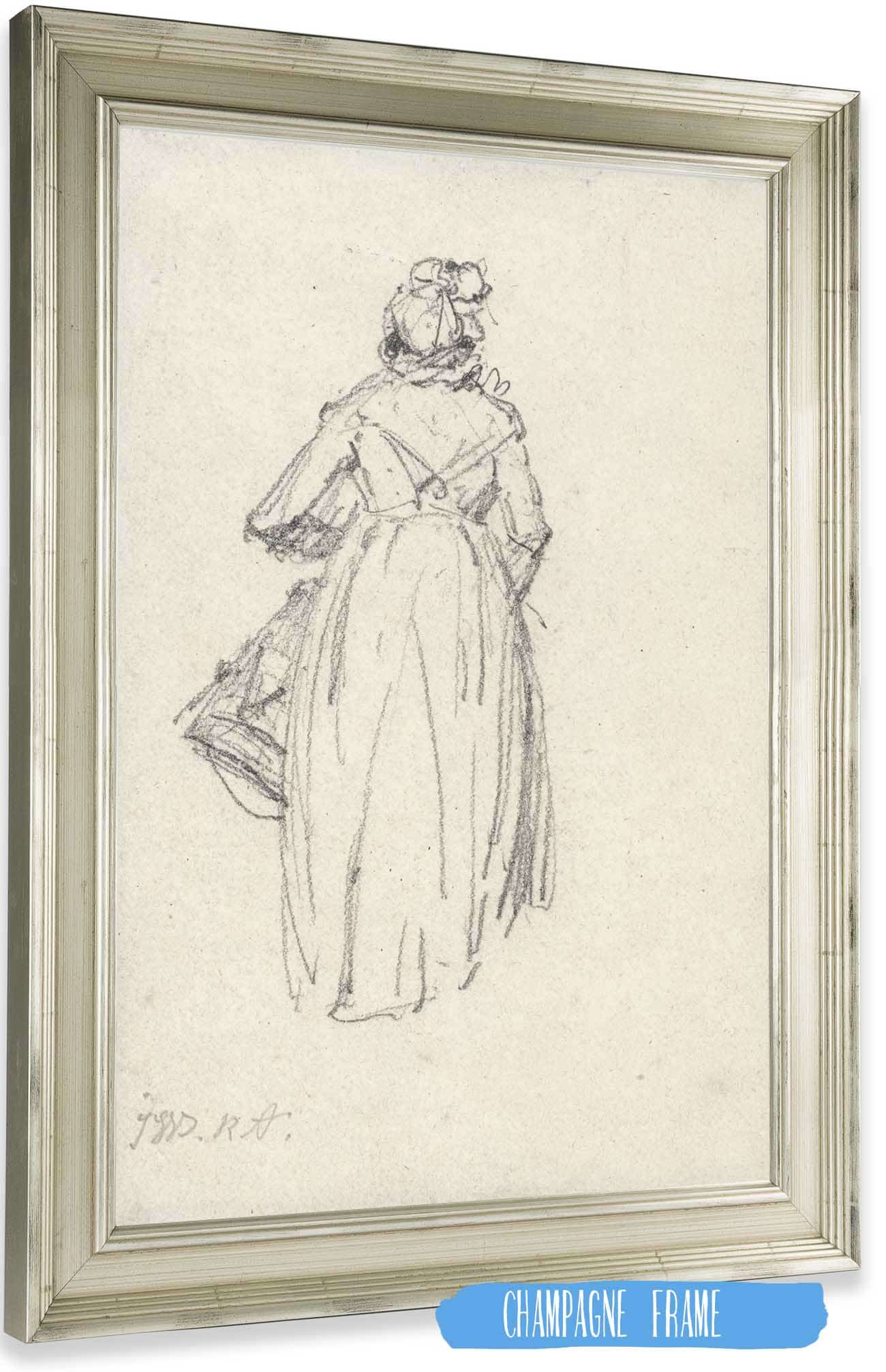 Woman Standing Seen From The Back by James Ward