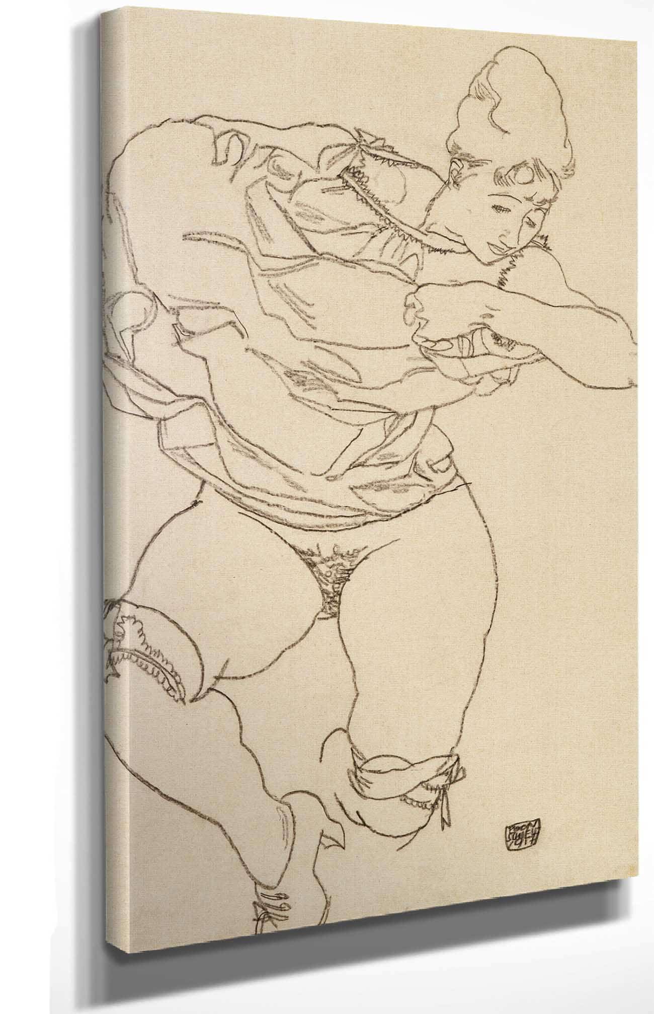Woman Undressing by Egon Schiele - Image 4