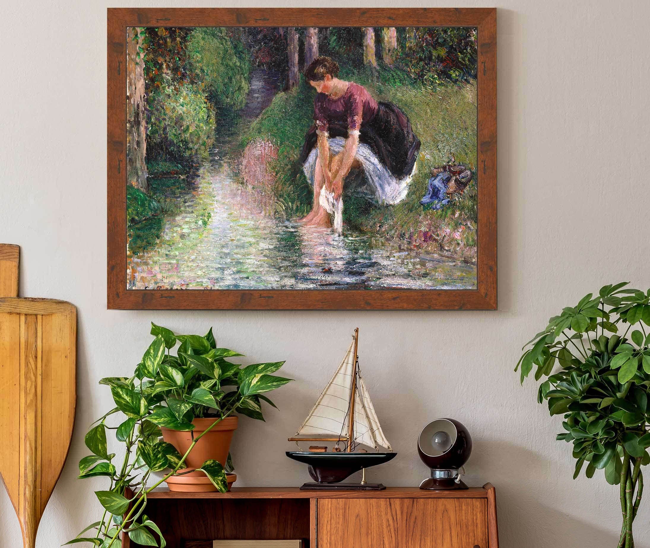 Woman Washing Her Feet In A Brook by Camille Pissarro - Image 3