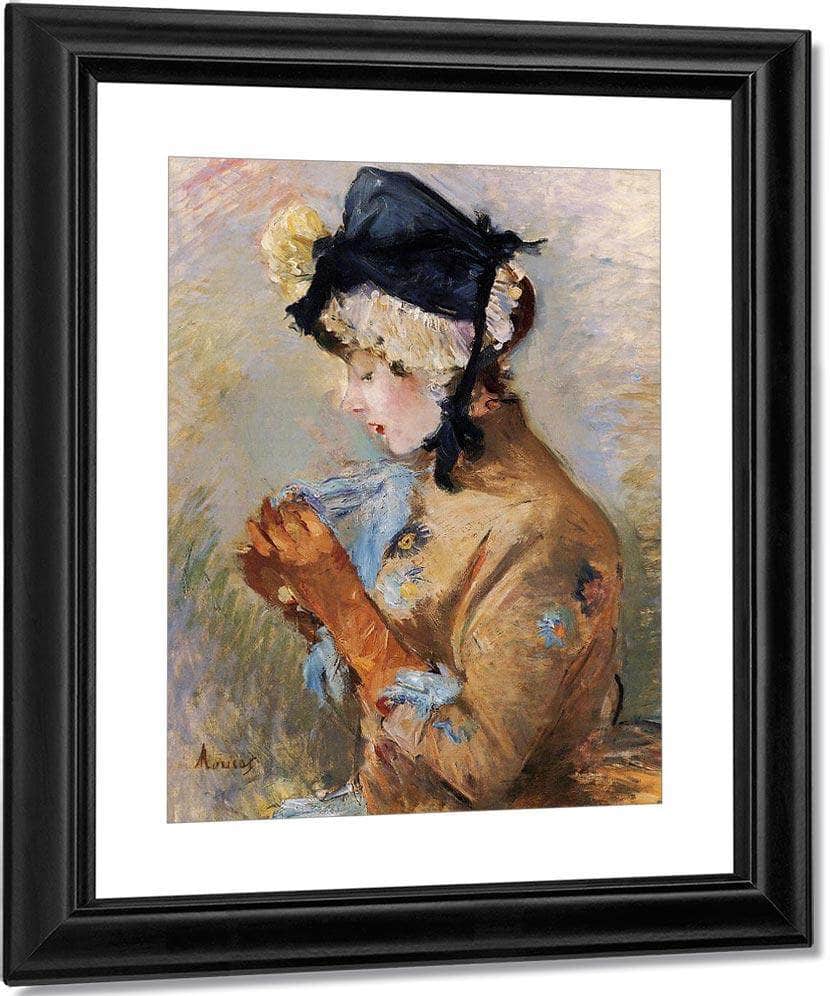 Woman Wearing Gloves Aka The Parisian 1885 Oil On Canvas Private Collection By Berthe Morisot - Image 3
