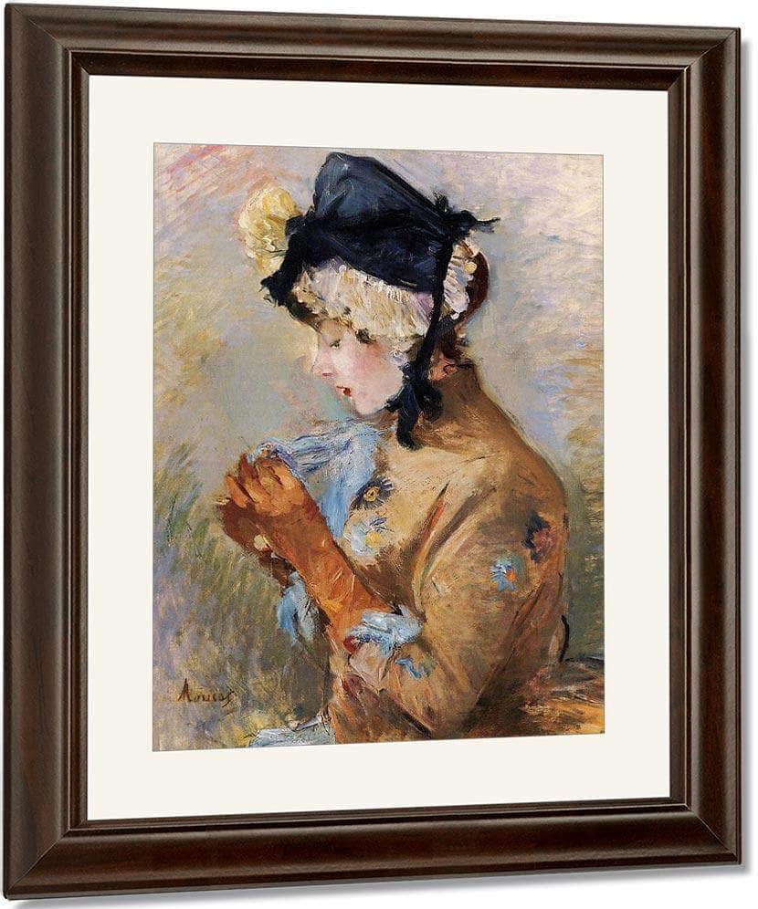 Woman Wearing Gloves Aka The Parisian 1885 Oil On Canvas Private Collection By Berthe Morisot - Image 4