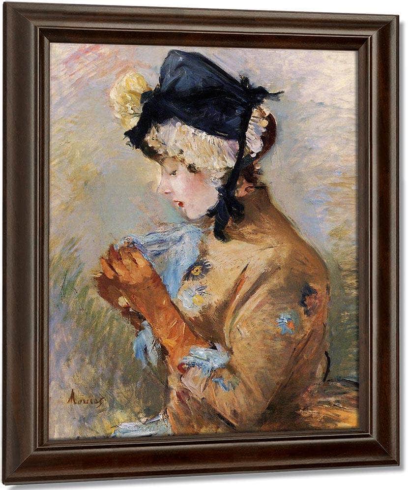 Woman Wearing Gloves Aka The Parisian 1885 Oil On Canvas Private Collection By Berthe Morisot - Image 5