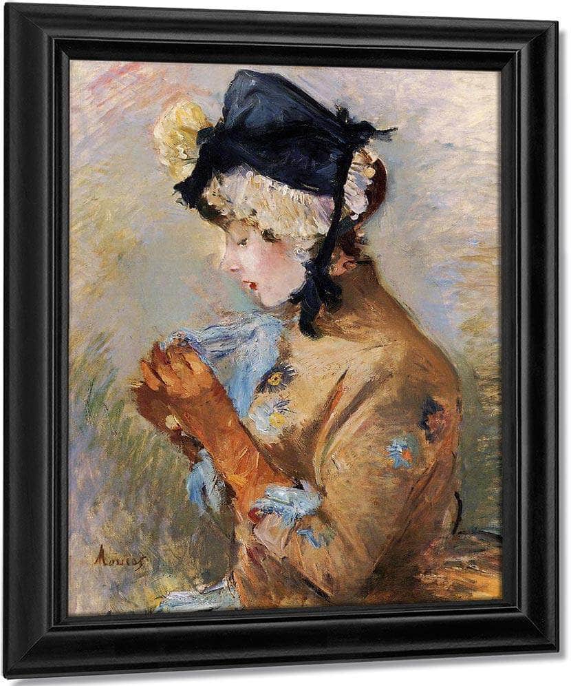 Woman Wearing Gloves Aka The Parisian 1885 Oil On Canvas Private Collection By Berthe Morisot - Image 7