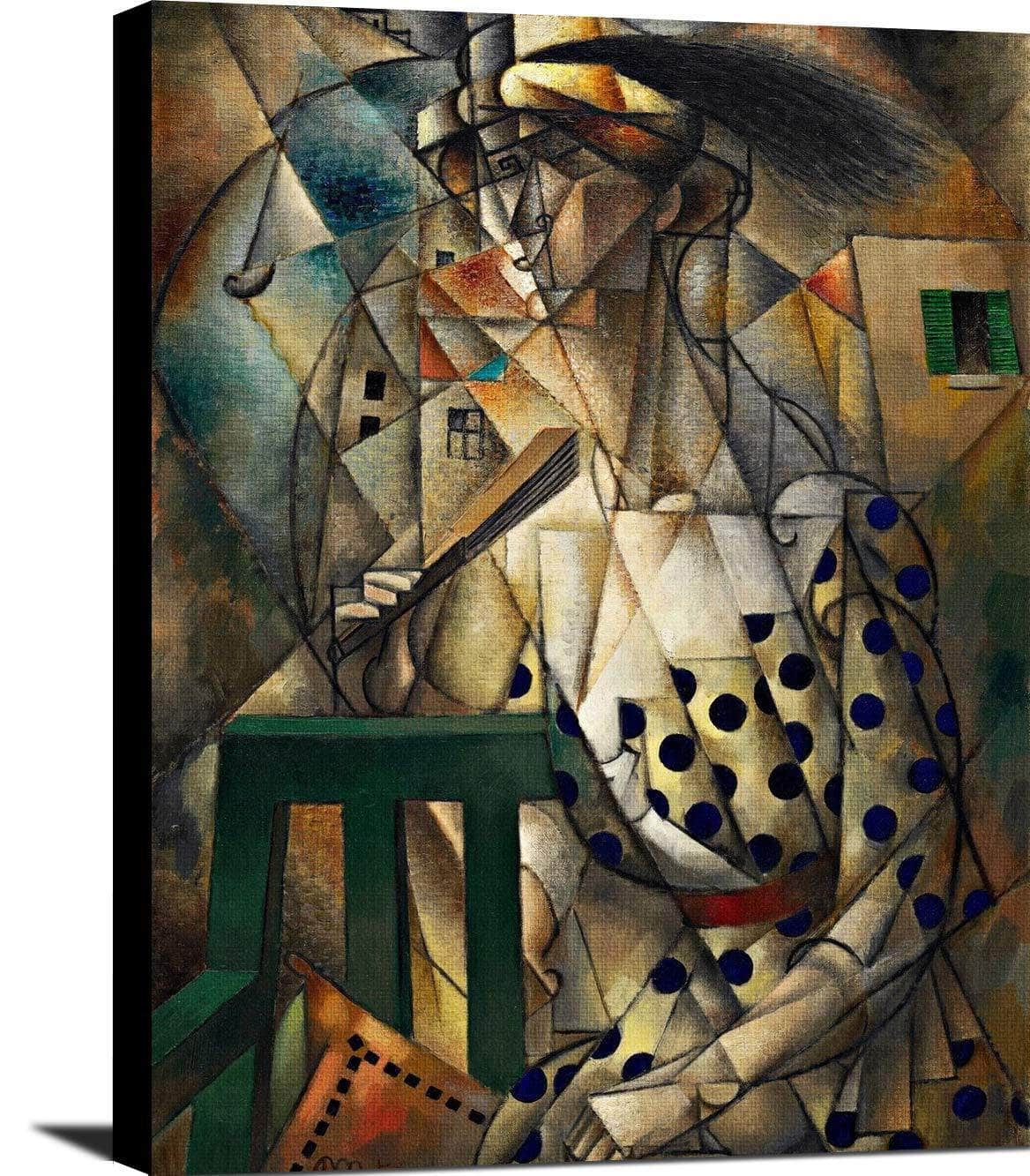 Woman With A Fan Painting Jean Metzinger Canvas Art - Image 2