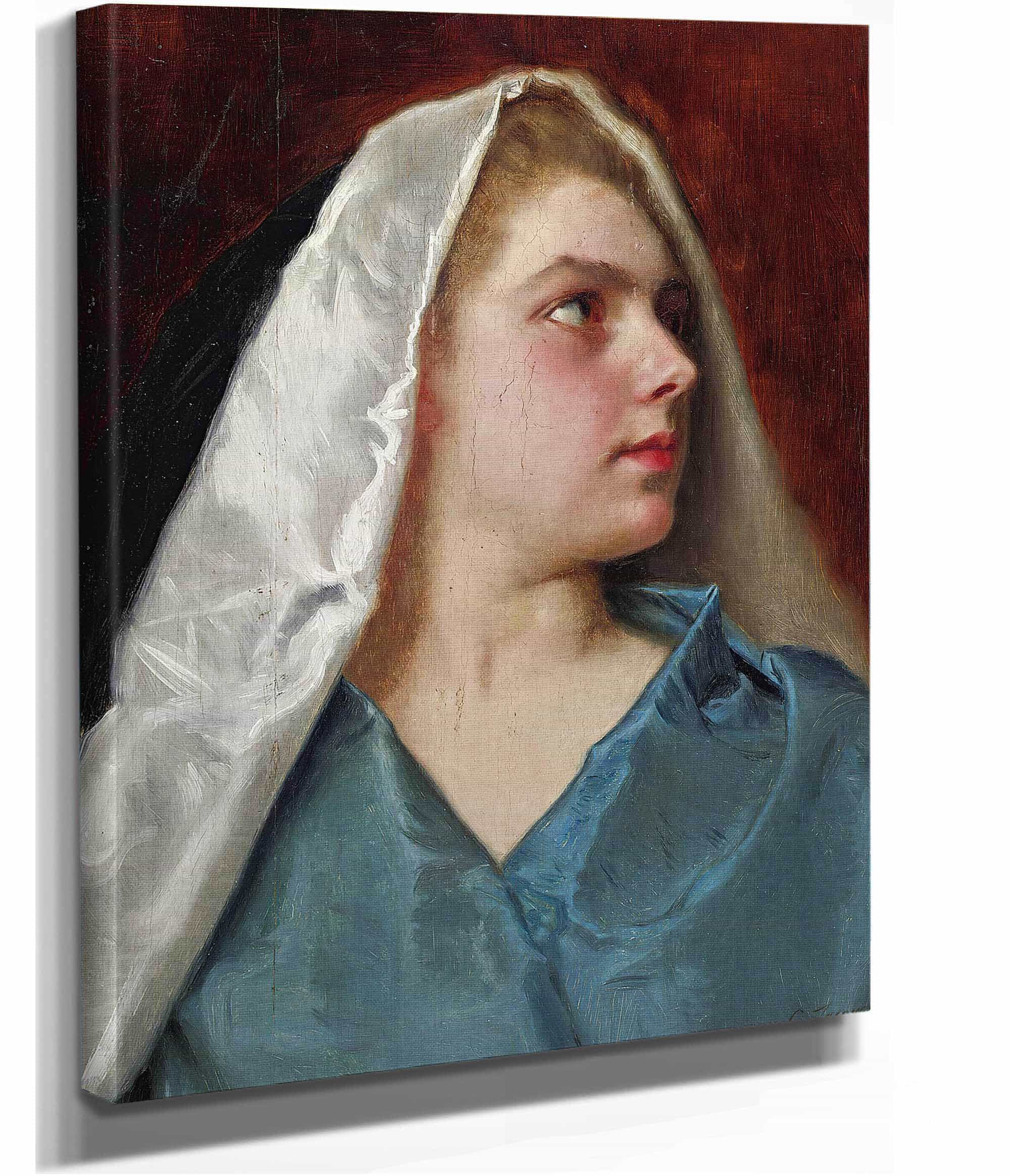 Woman With A Mantle by Gustave Jean Jacquet - Image 2