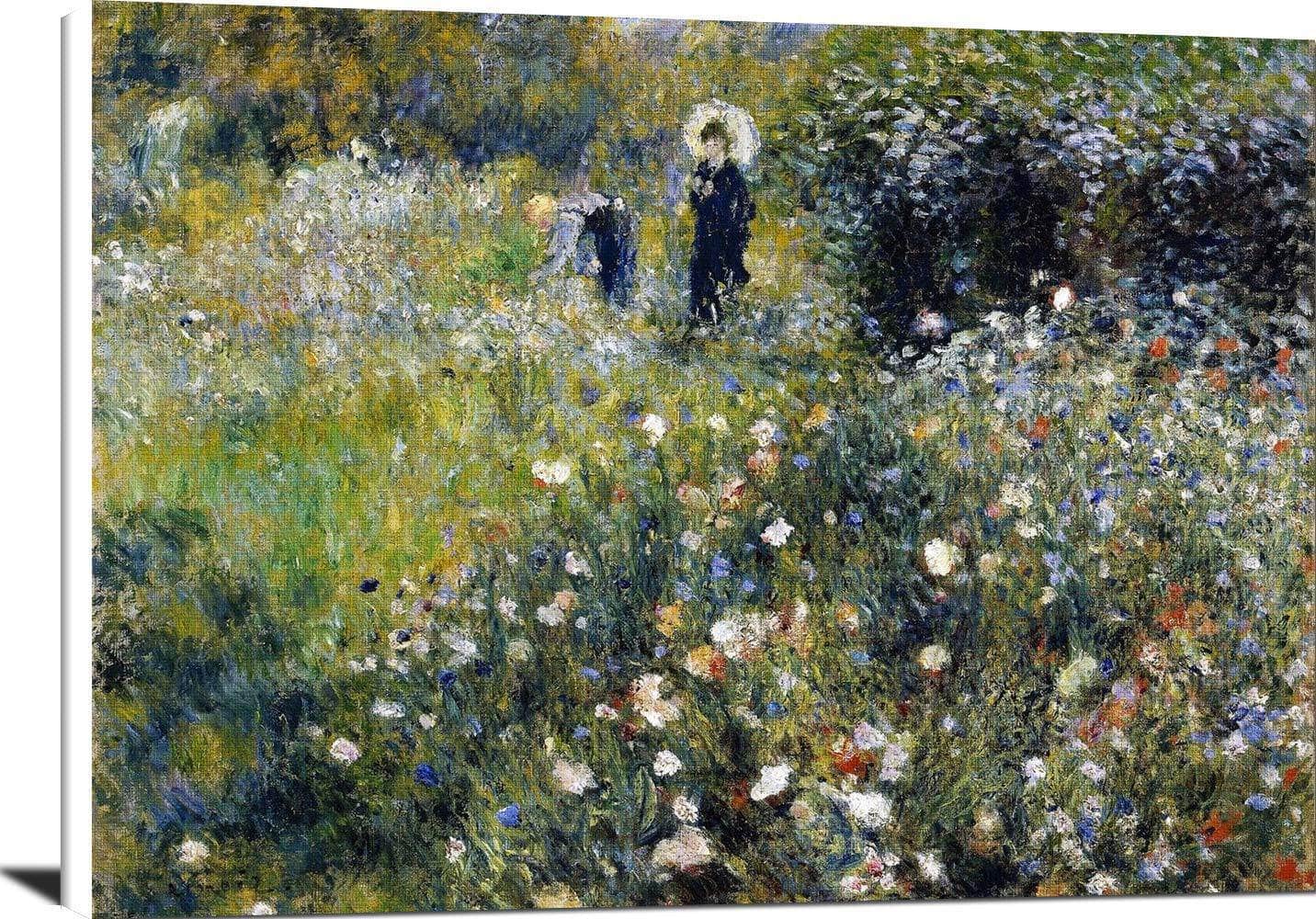 Woman With A Parasol In A Garden Painting Auguste Renoir Canvas Art