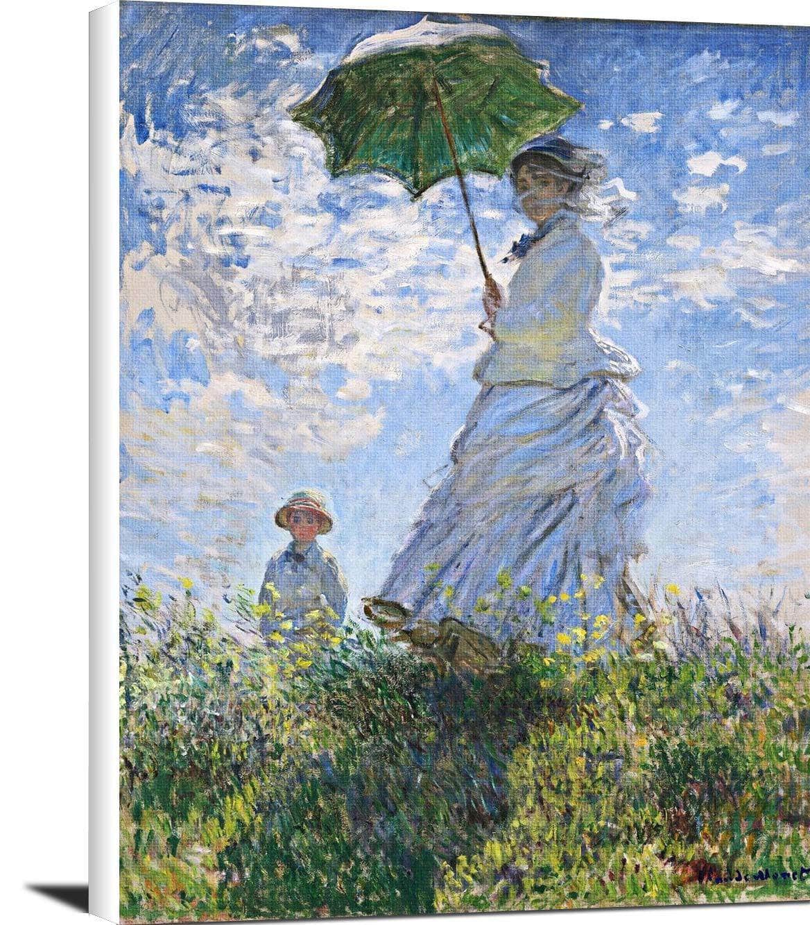Woman With A Parasol Painting Claude Monet Canvas Art