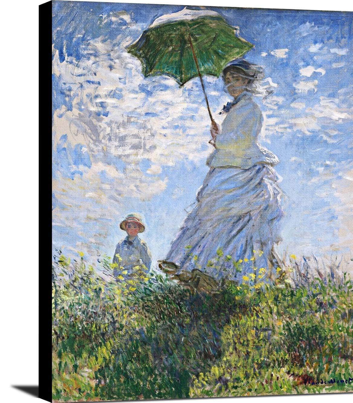 Woman With A Parasol Painting Claude Monet Canvas Art - Image 2