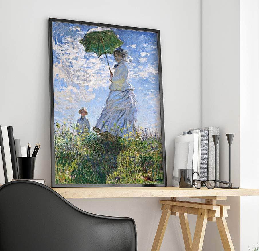 Woman With A Parasol Painting Claude Monet Canvas Art - Image 4