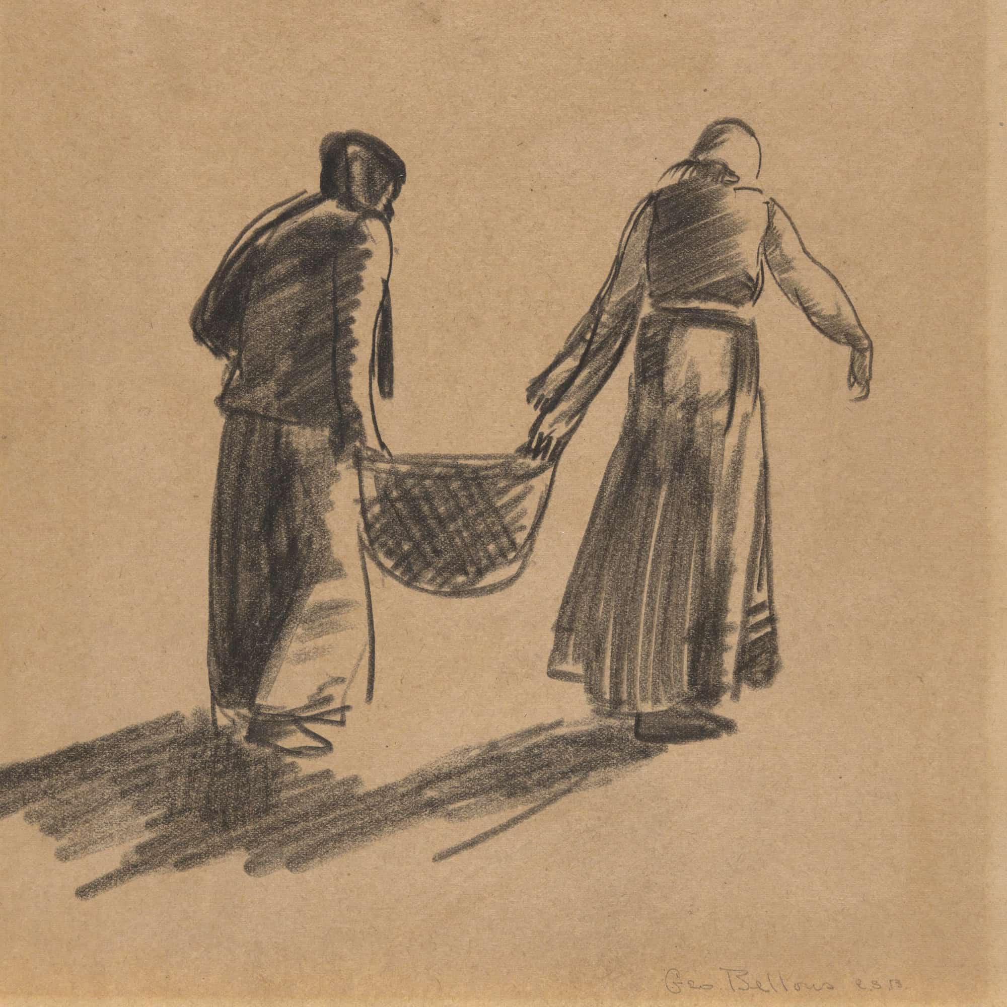 Woman With Basket And Cover Sheet With Printing Instructions by George Wesley Bellows - Image 4