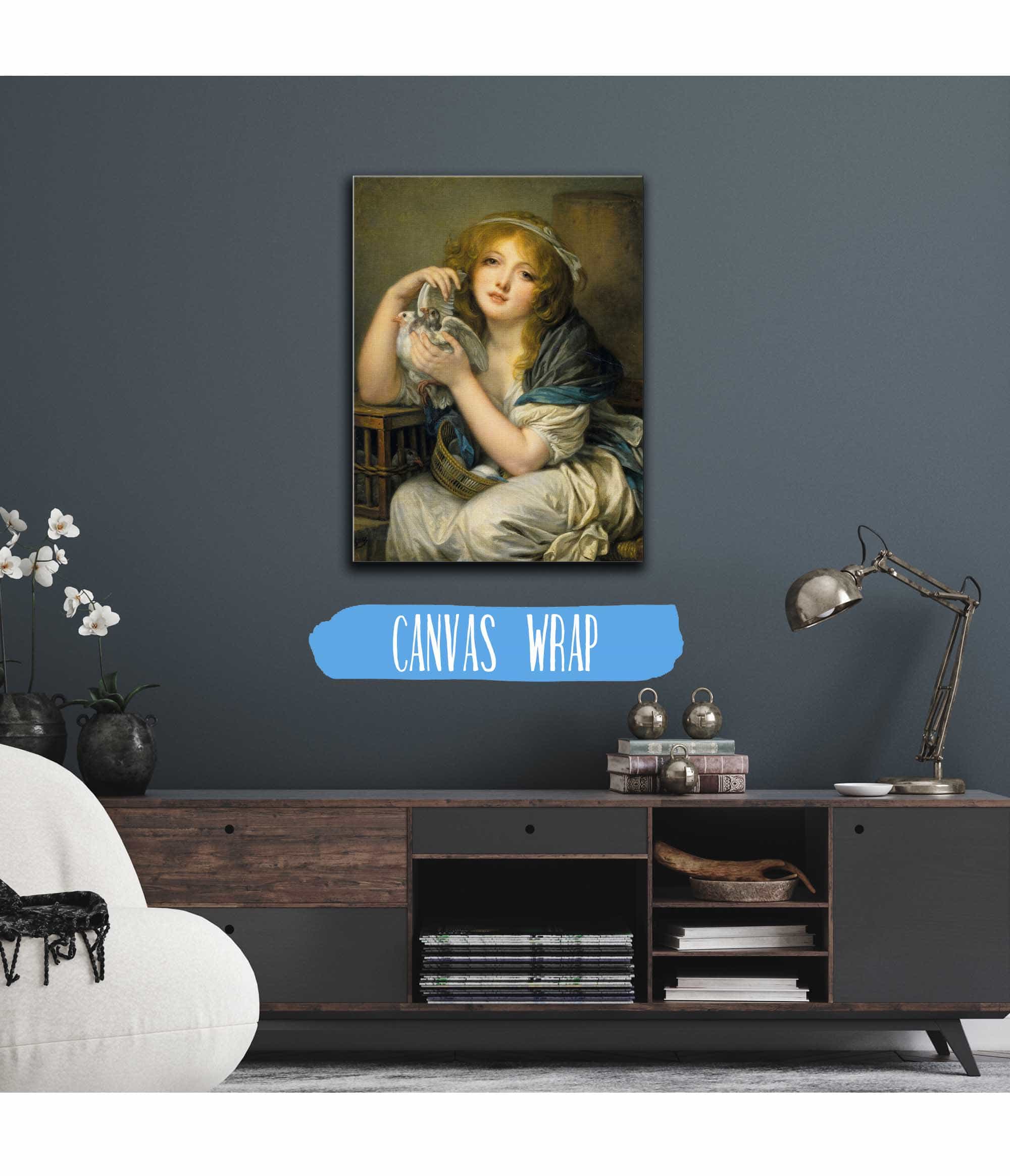 Woman With Doves by Jean Baptiste Greuze - Image 3