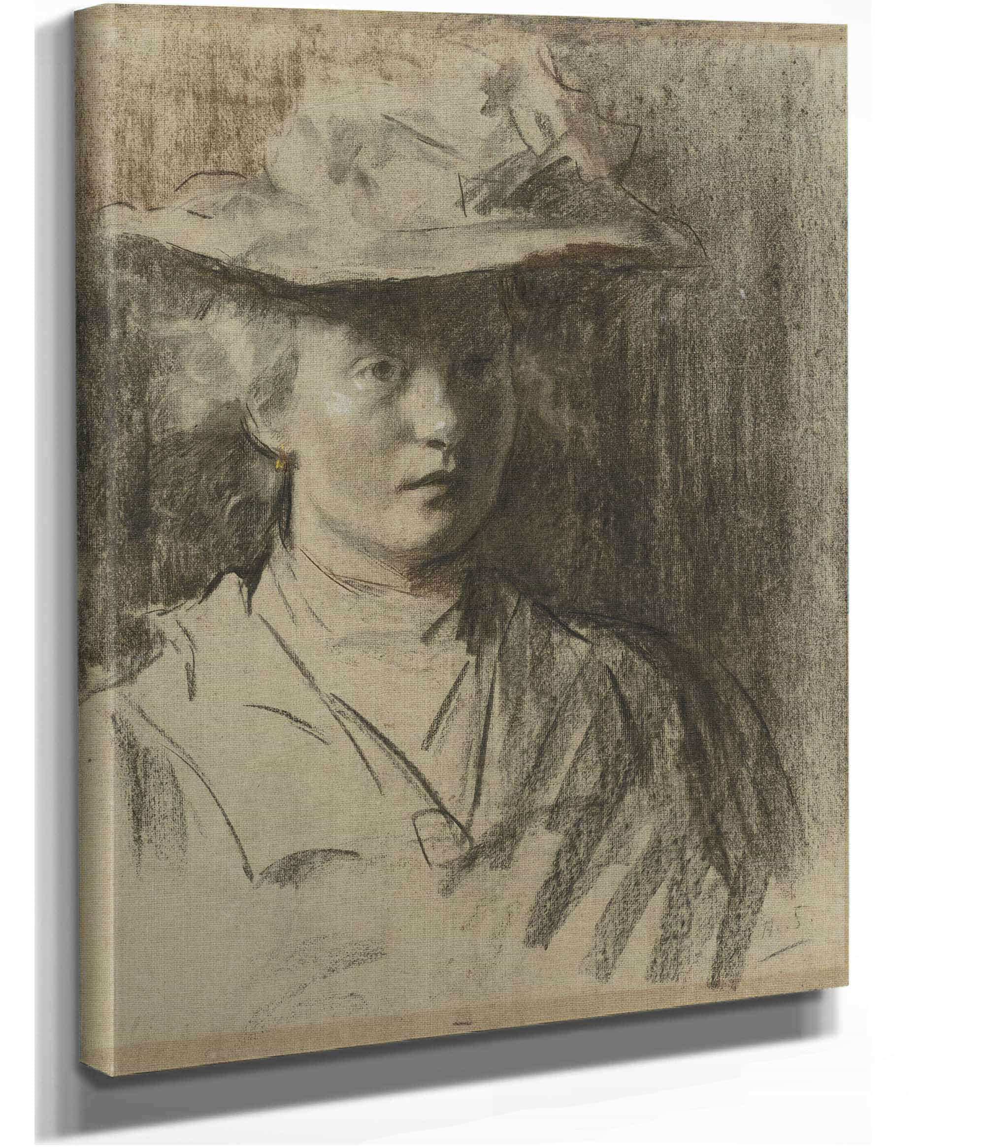Woman With Hat by Therese Schwartze - Image 2