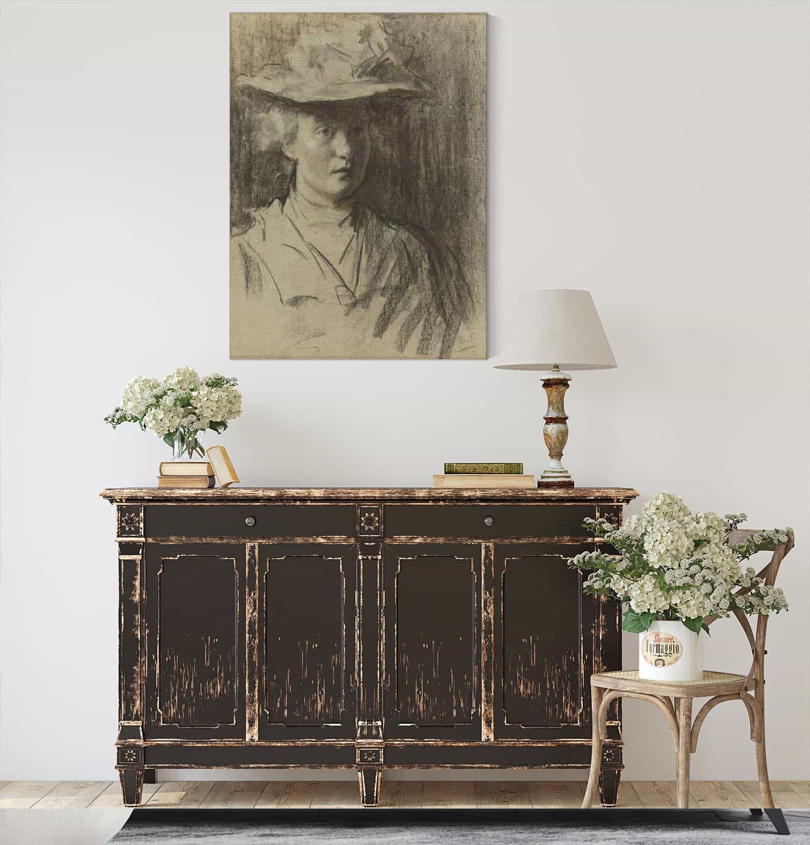 Woman With Hat by Therese Schwartze - Image 4