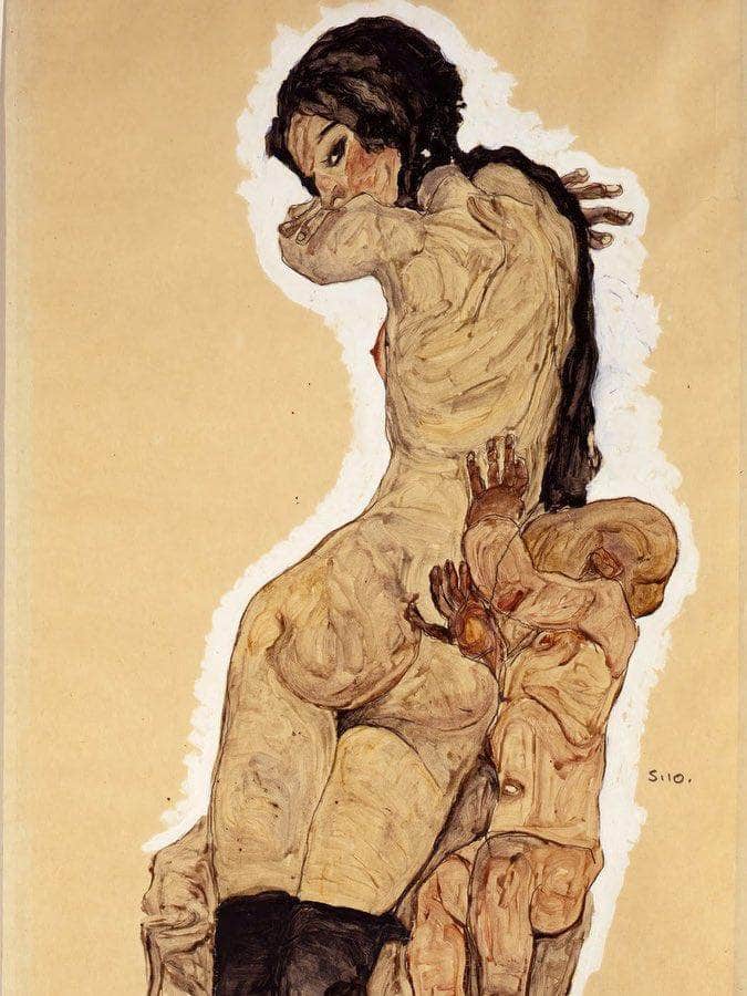 Woman With Homunculus 1910 Watercolor Gouache Pencil 55 6X36 5Cm By Egon Schiele - Image 6