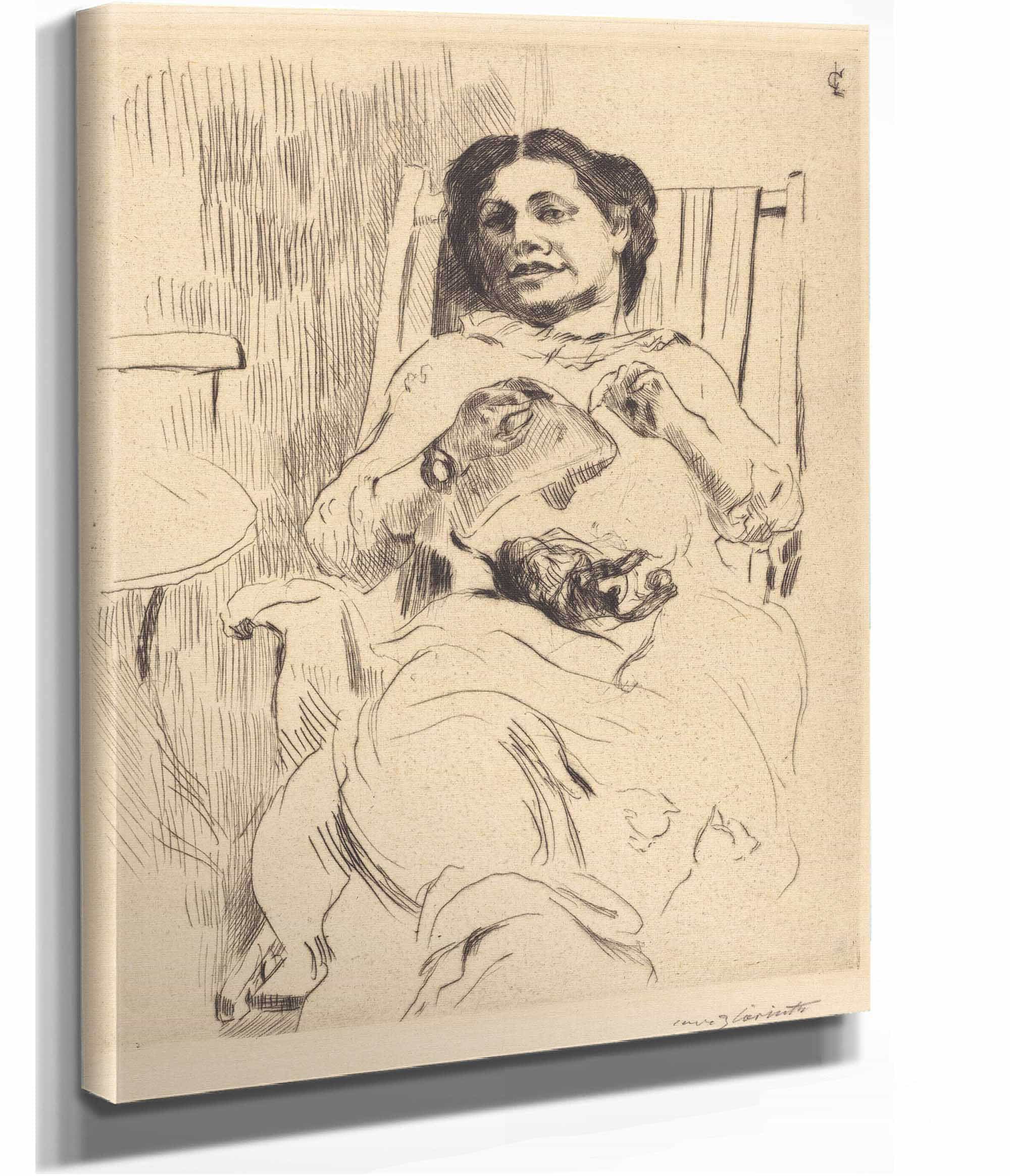 Woman With Needlework Frau Mit Handarbeit by Lovis Corinth - Image 2