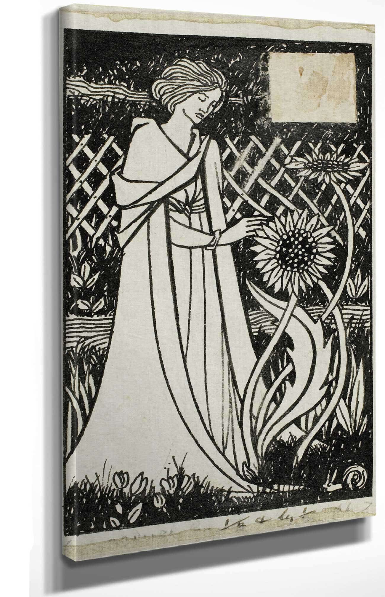 Woman With Sunflowers by Aubrey Vincent Beardsley - Image 4