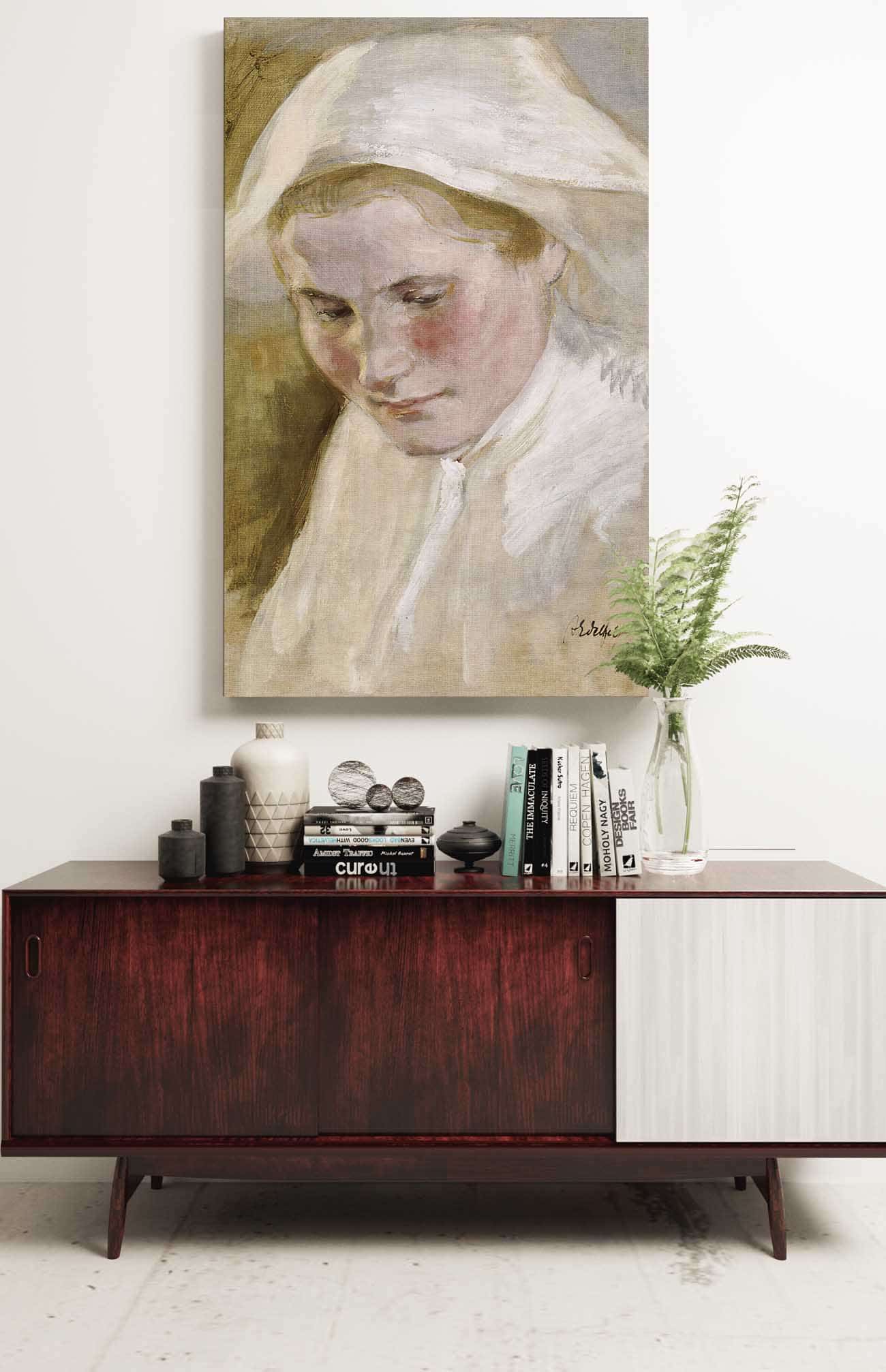 Womans Head by Albert Edelfelt - Image 2