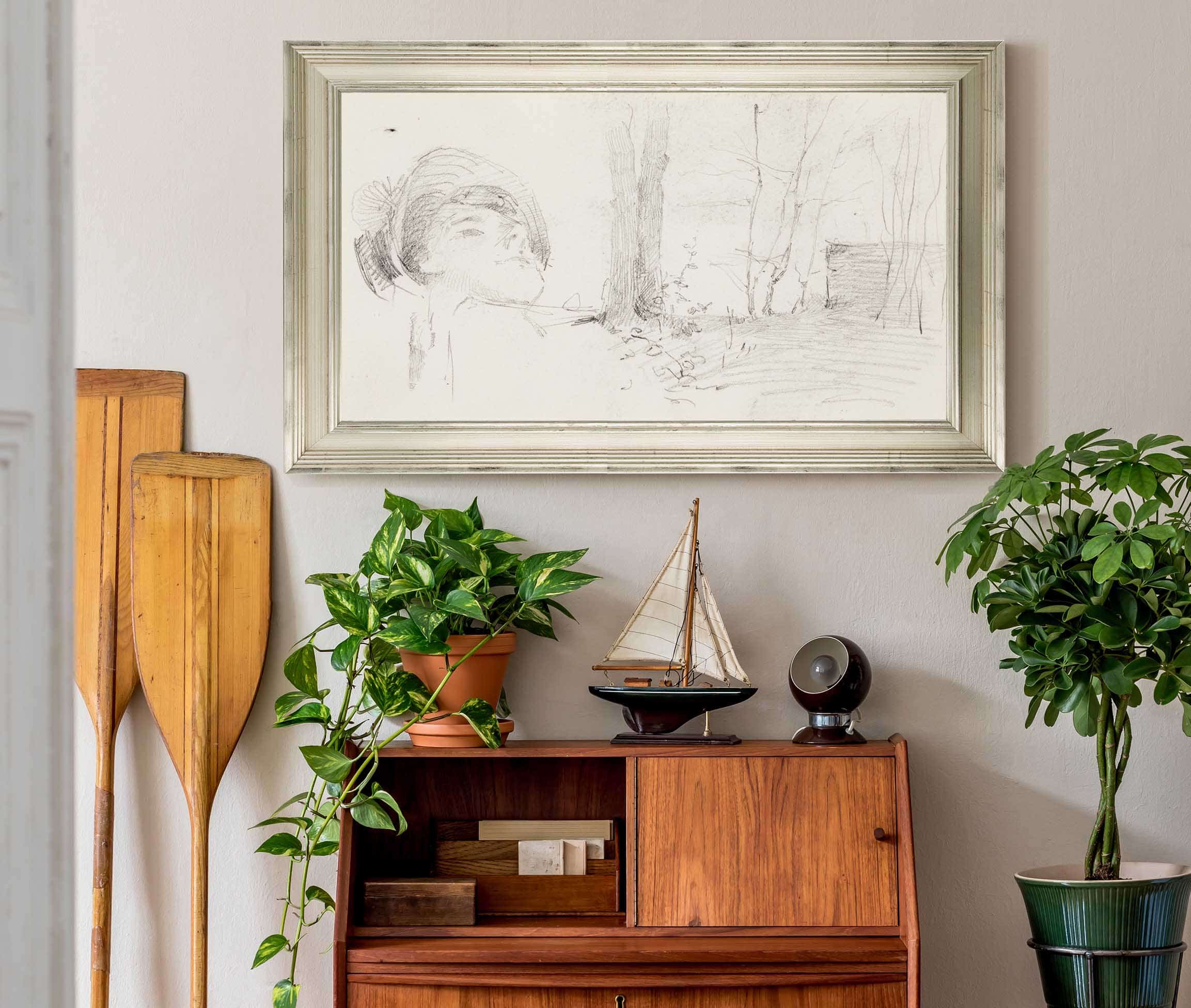 Womans Head Landscape Trees  by Helene Schjerfbeck - Image 6