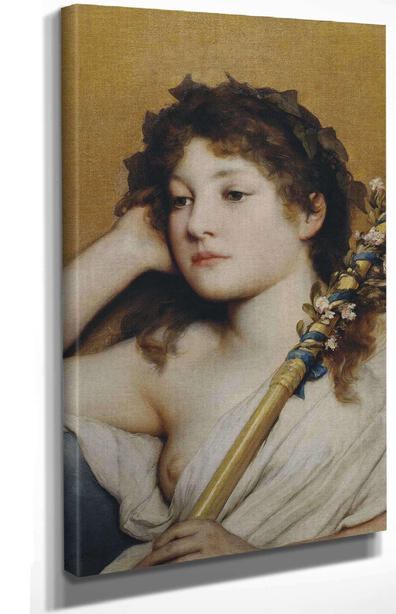 Womans Head Pondering by Gabriel Von Max - Image 4