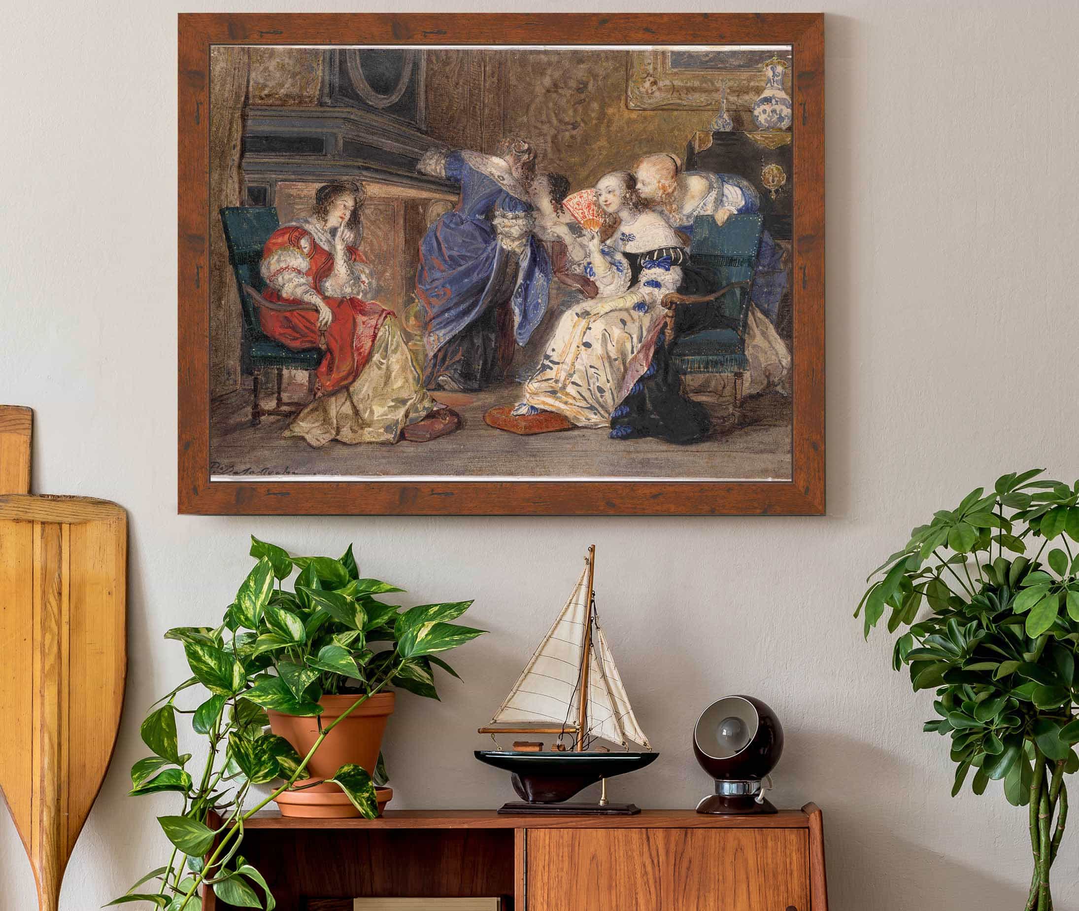 Women In An Interior by Paul Delaroche - Image 3