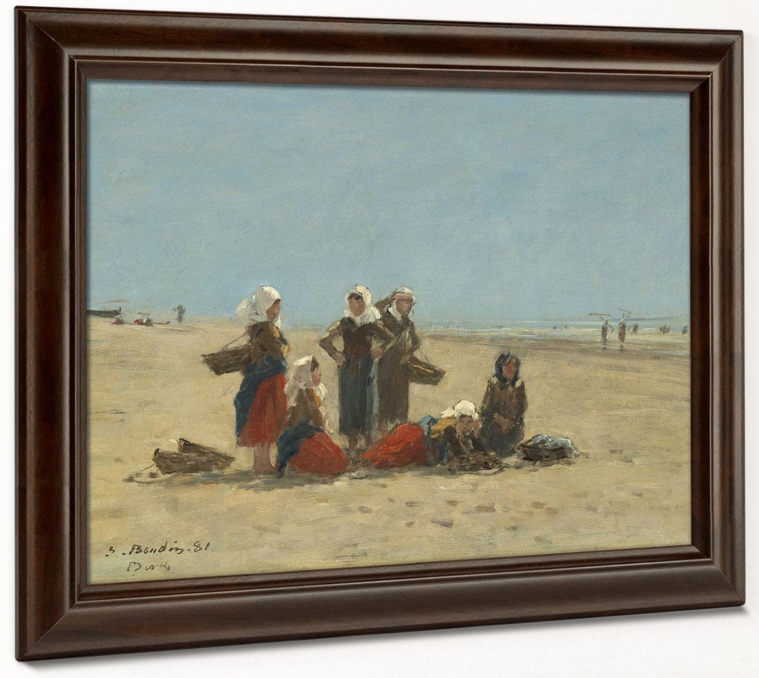 Women On The Beach At Berck By Eugene Boudin - Image 6