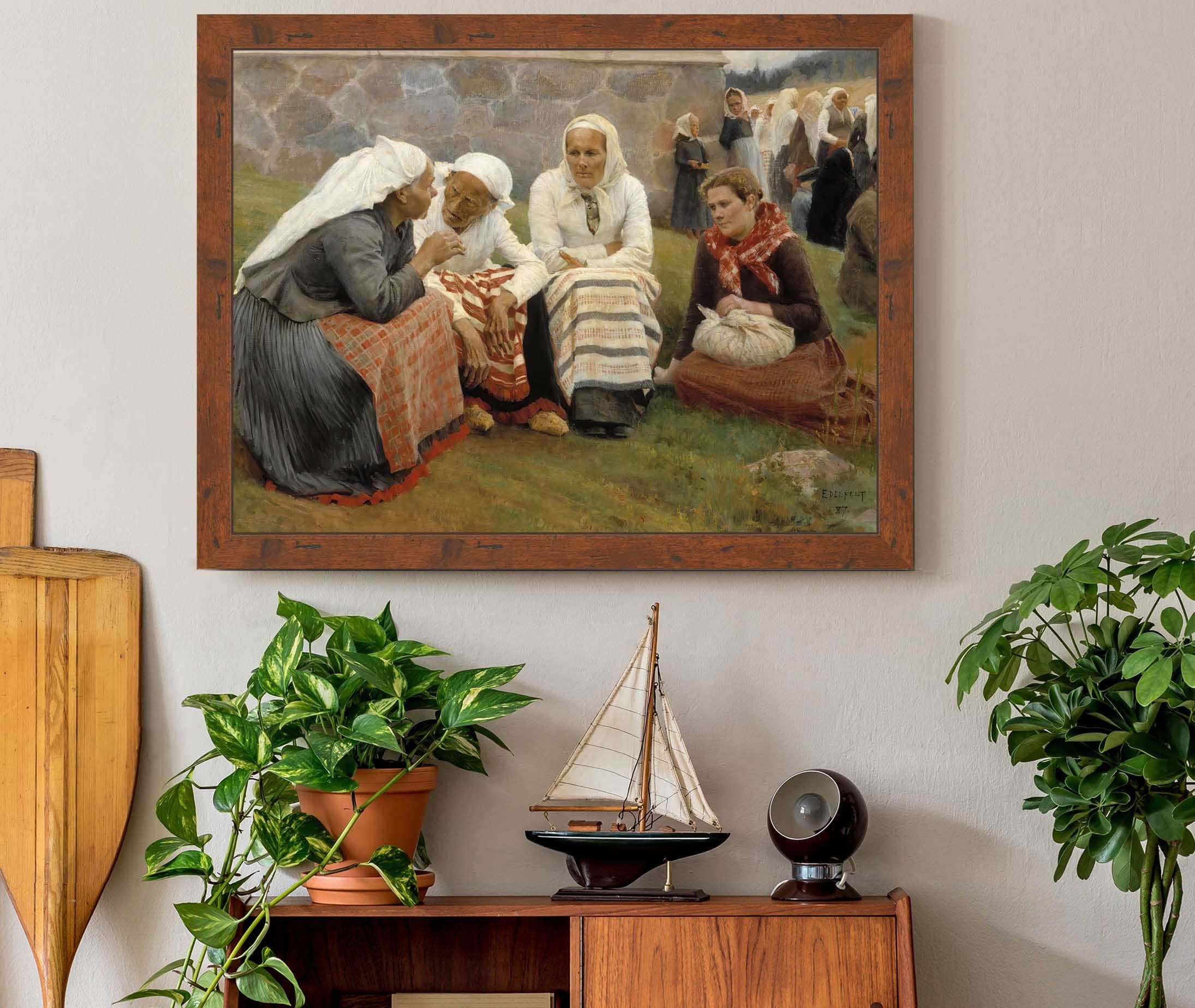 Women Outside The Church At Ruokolahti by Albert Edelfelt - Image 3