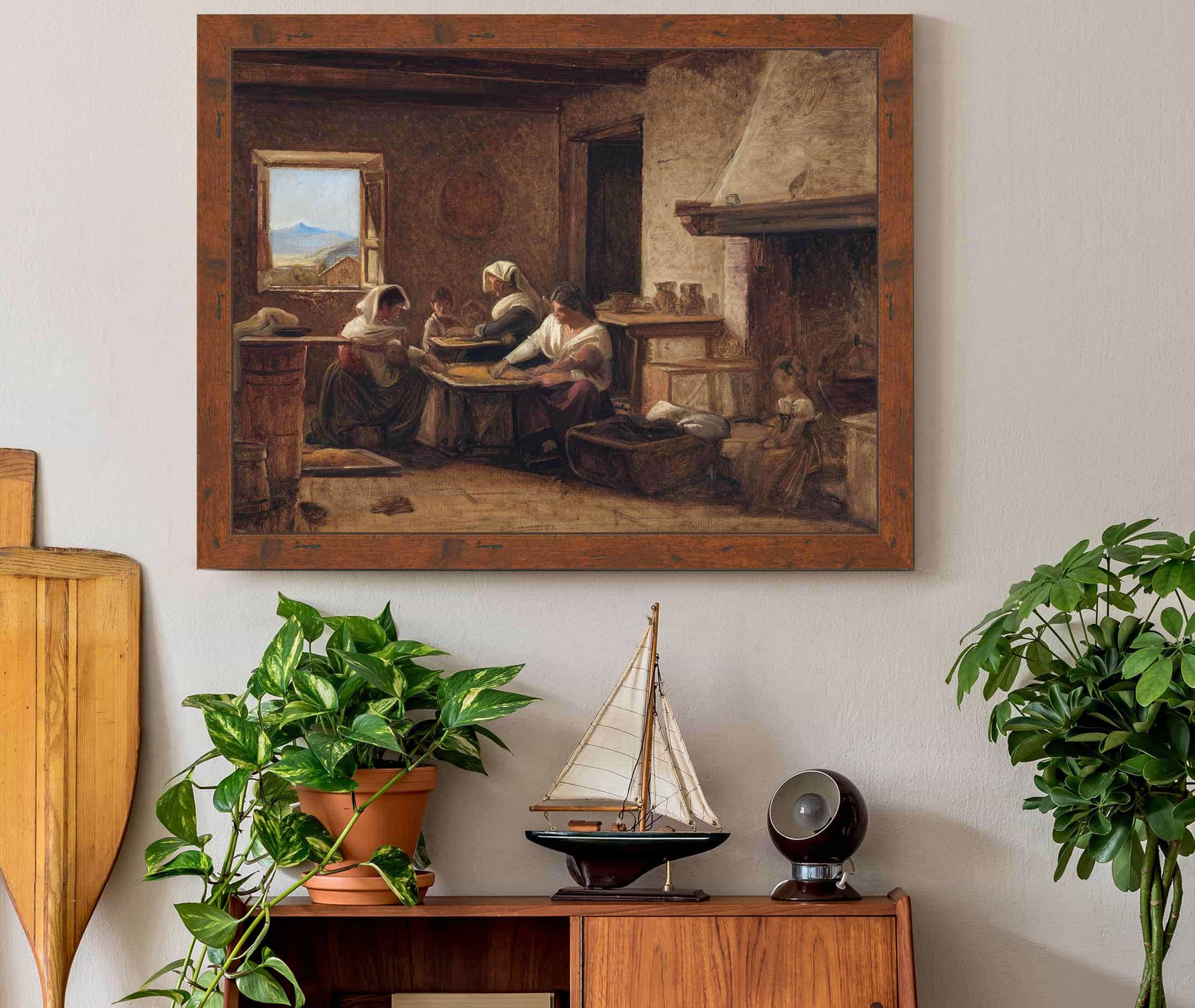 Women Working In The Kitchen Of A Farmhouse Near Olevano Italy by Wilhelm Marstrand - Image 3