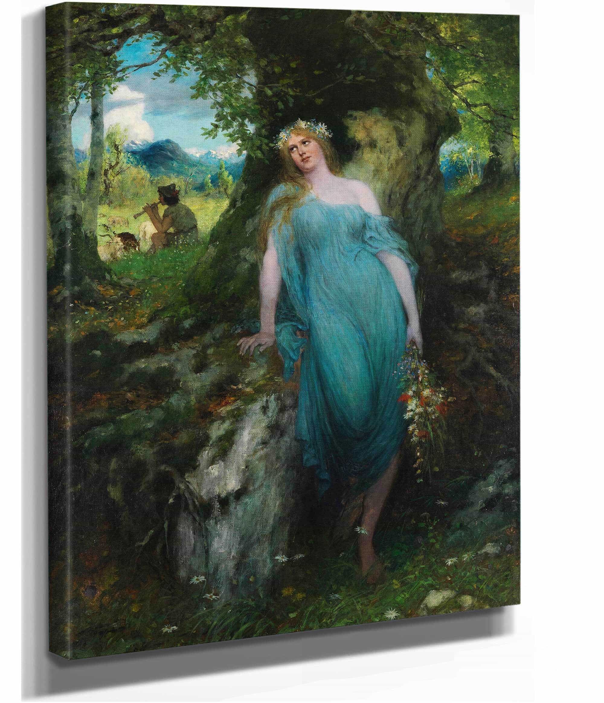 Wood Nymph And Shepherd by Ferdinand Leeke - Image 2