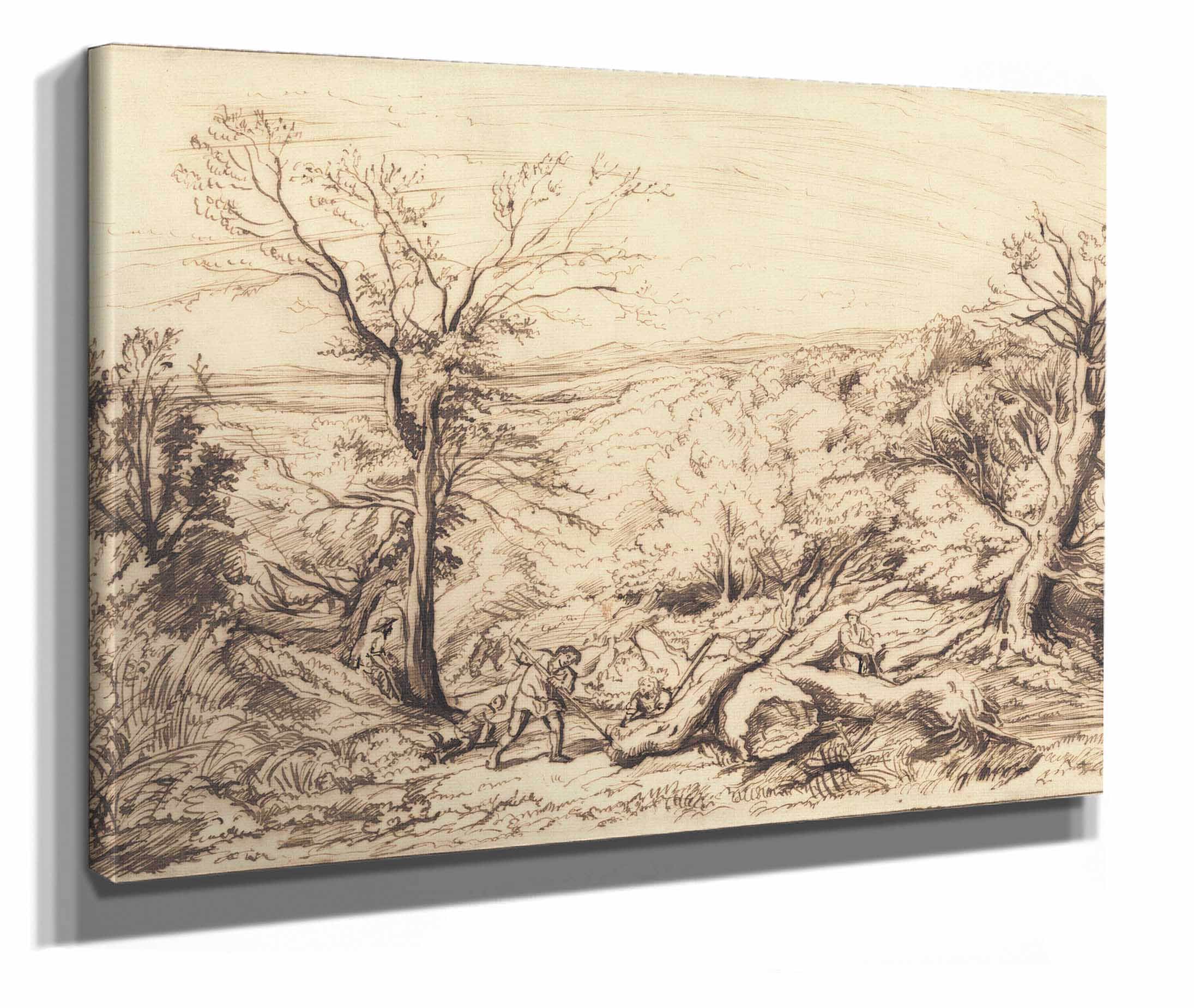 Woodcutters In A Forest by John Linnell - Image 2