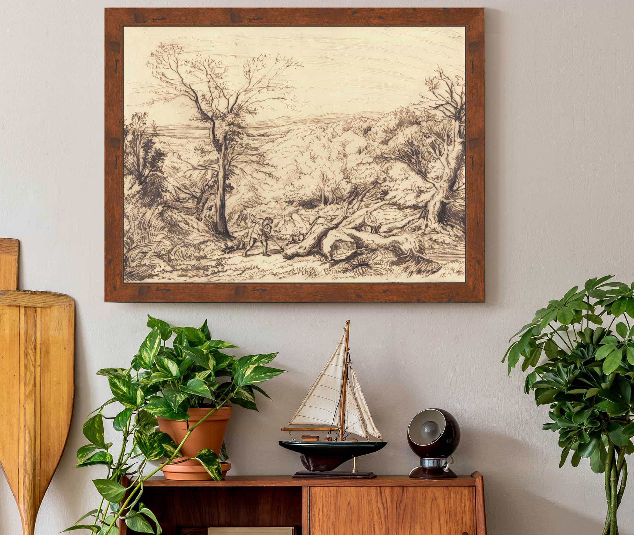 Woodcutters In A Forest by John Linnell - Image 3