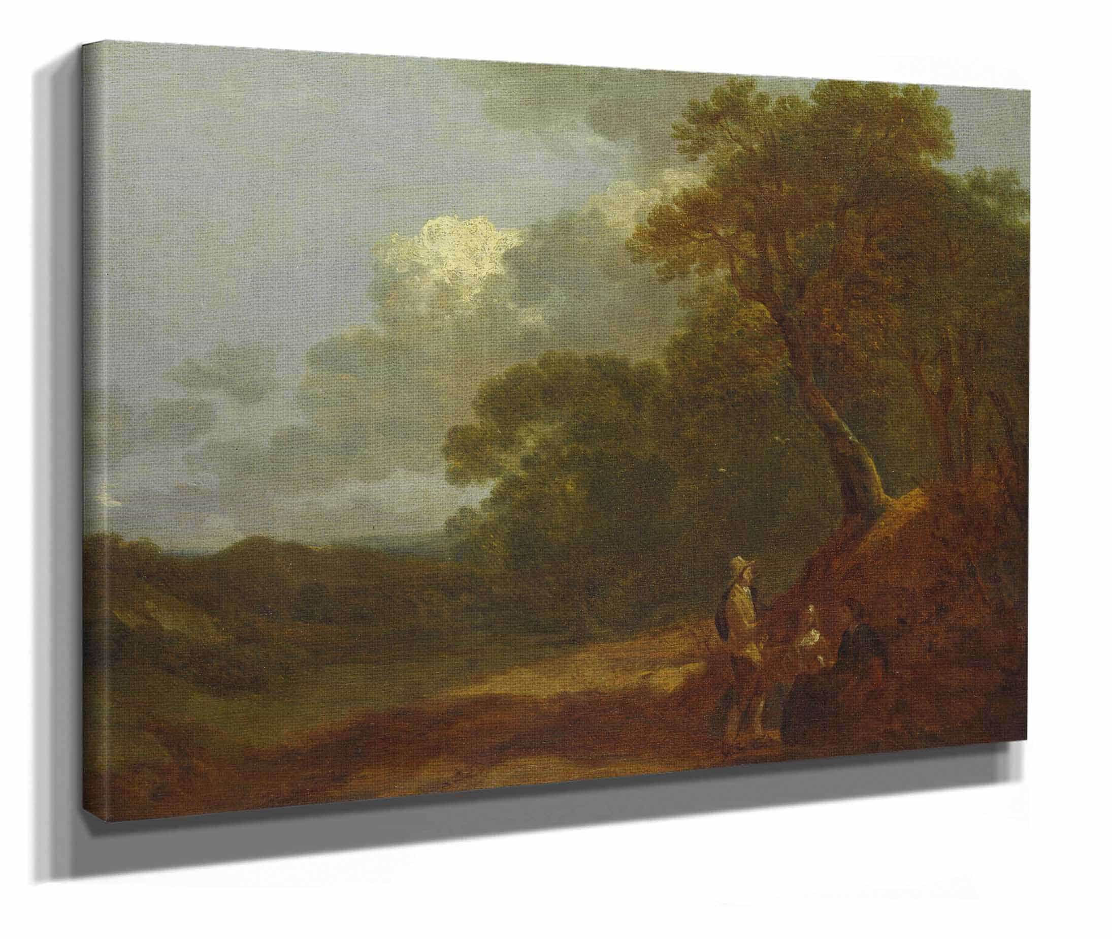 Wooded Landscape With A Man Talking To Two Seated Women by Thomas Gainsborough - Image 2