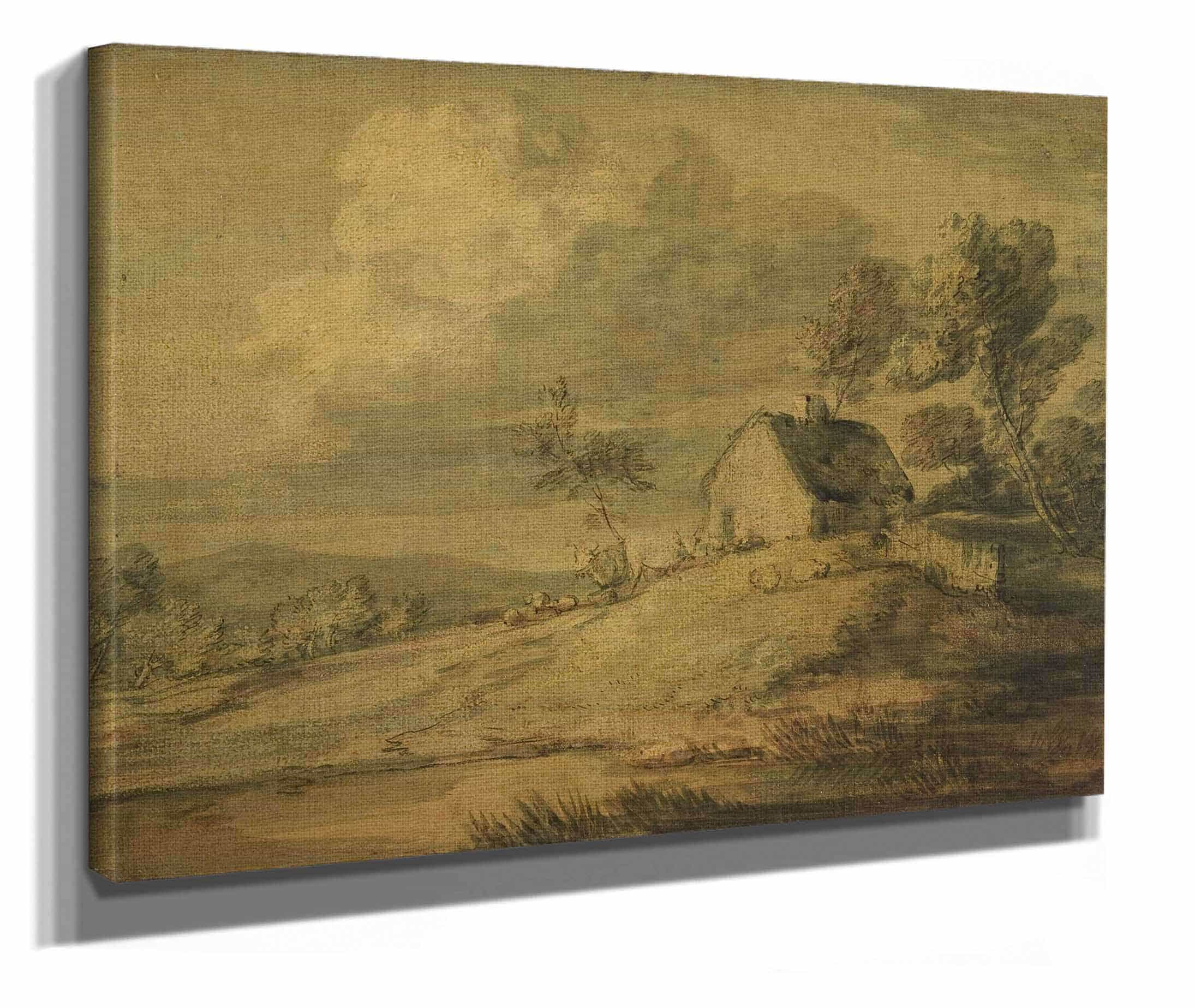 Wooded Landscape With Cottage Cows And Sheep by Thomas Gainsborough - Image 2