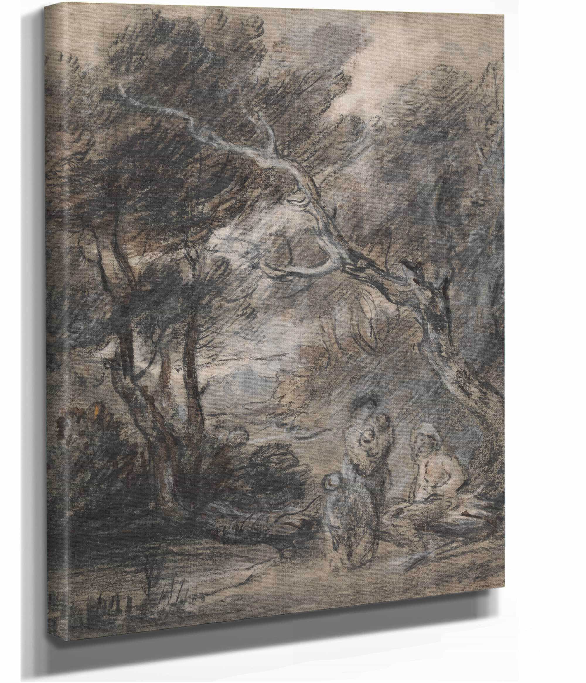 Wooded Landscape With Figures by Thomas Gainsborough - Image 2