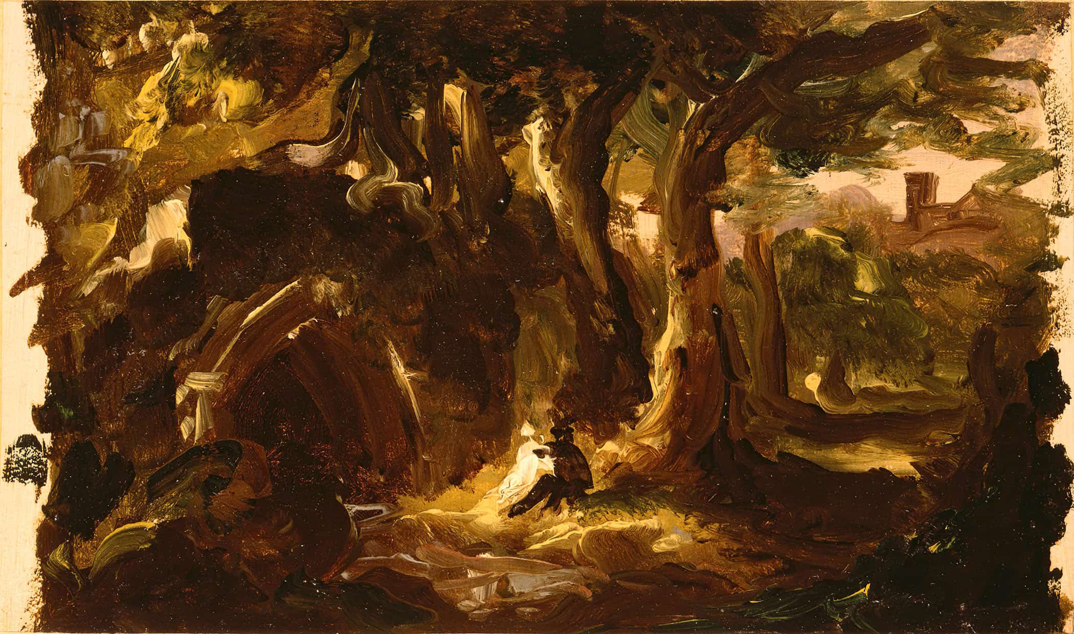 Wooded Landscape With Figures Or by Thomas Cole - Image 2