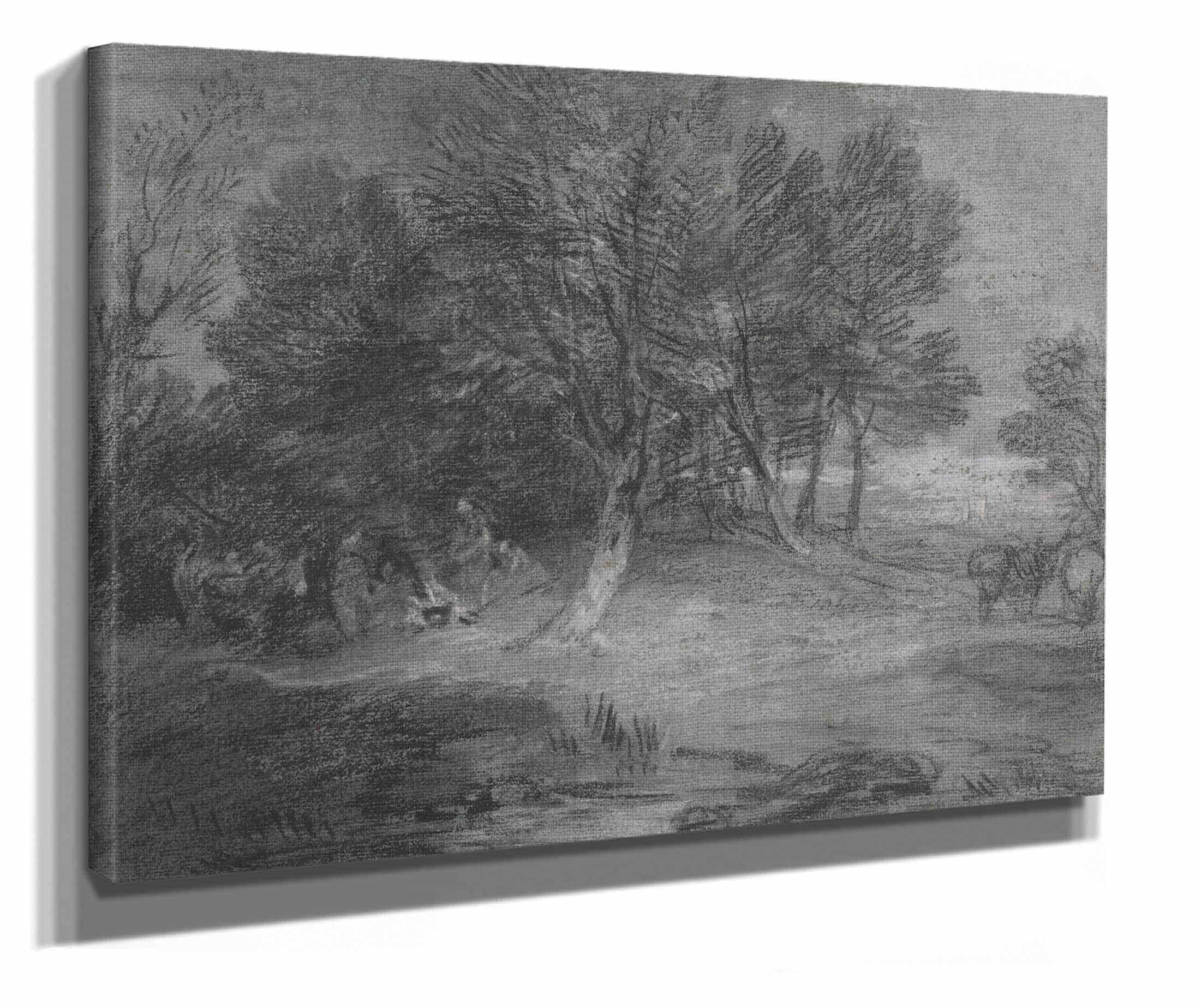 Wooded Landscape With Gypsy Encampment Between And by Thomas Gainsborough - Image 2