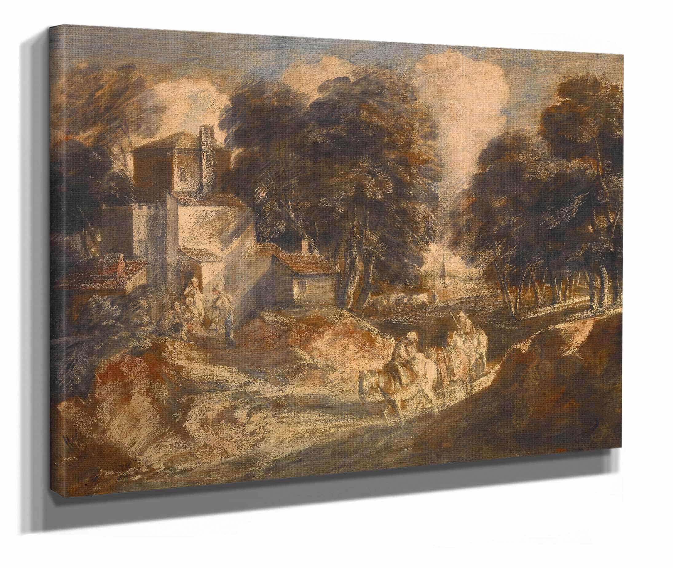 Wooded Landscape With Mounted Peasants by Thomas Gainsborough - Image 2