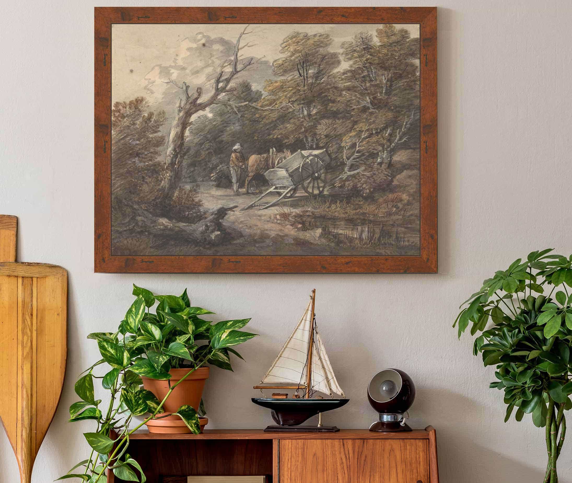 Woodland Scene With A Peasant A Horse And A Cart by Thomas Gainsborough - Image 3