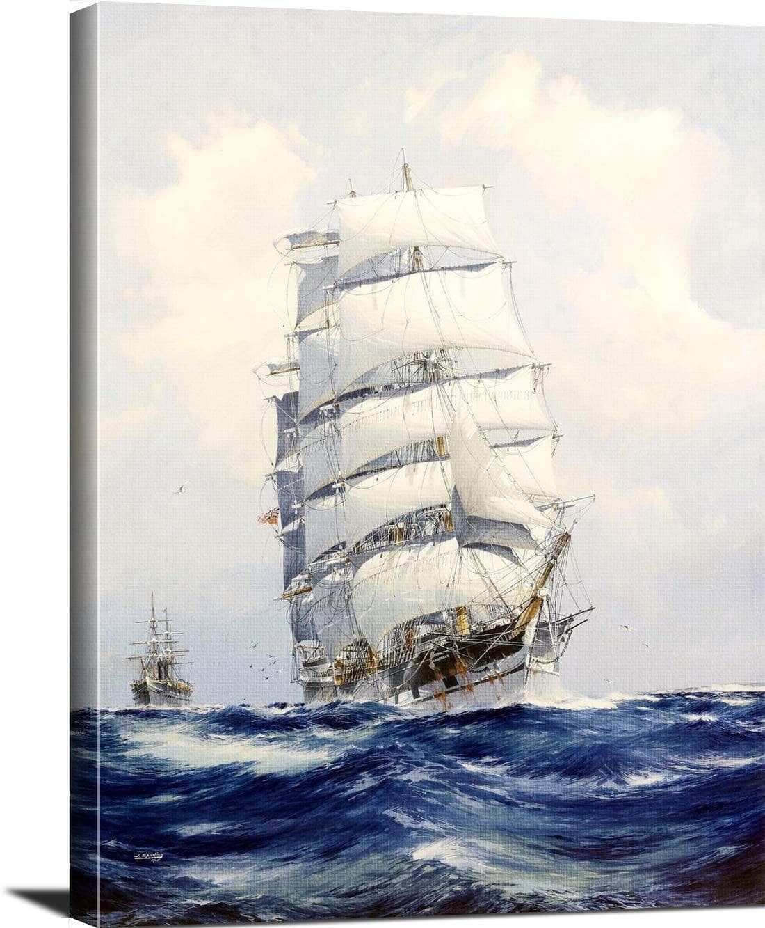 Wool Clipper Argonaut Under Full Sail Painting Jack Spurling Canvas Art - Image 3