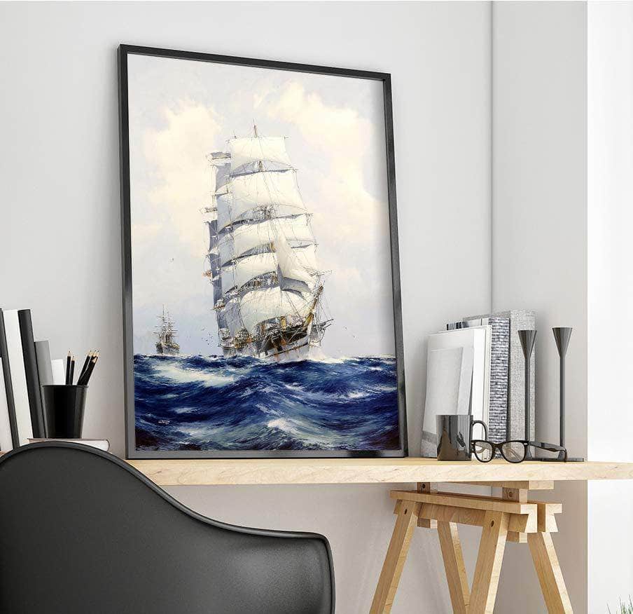 Wool Clipper Argonaut Under Full Sail Painting Jack Spurling Canvas Art - Image 4