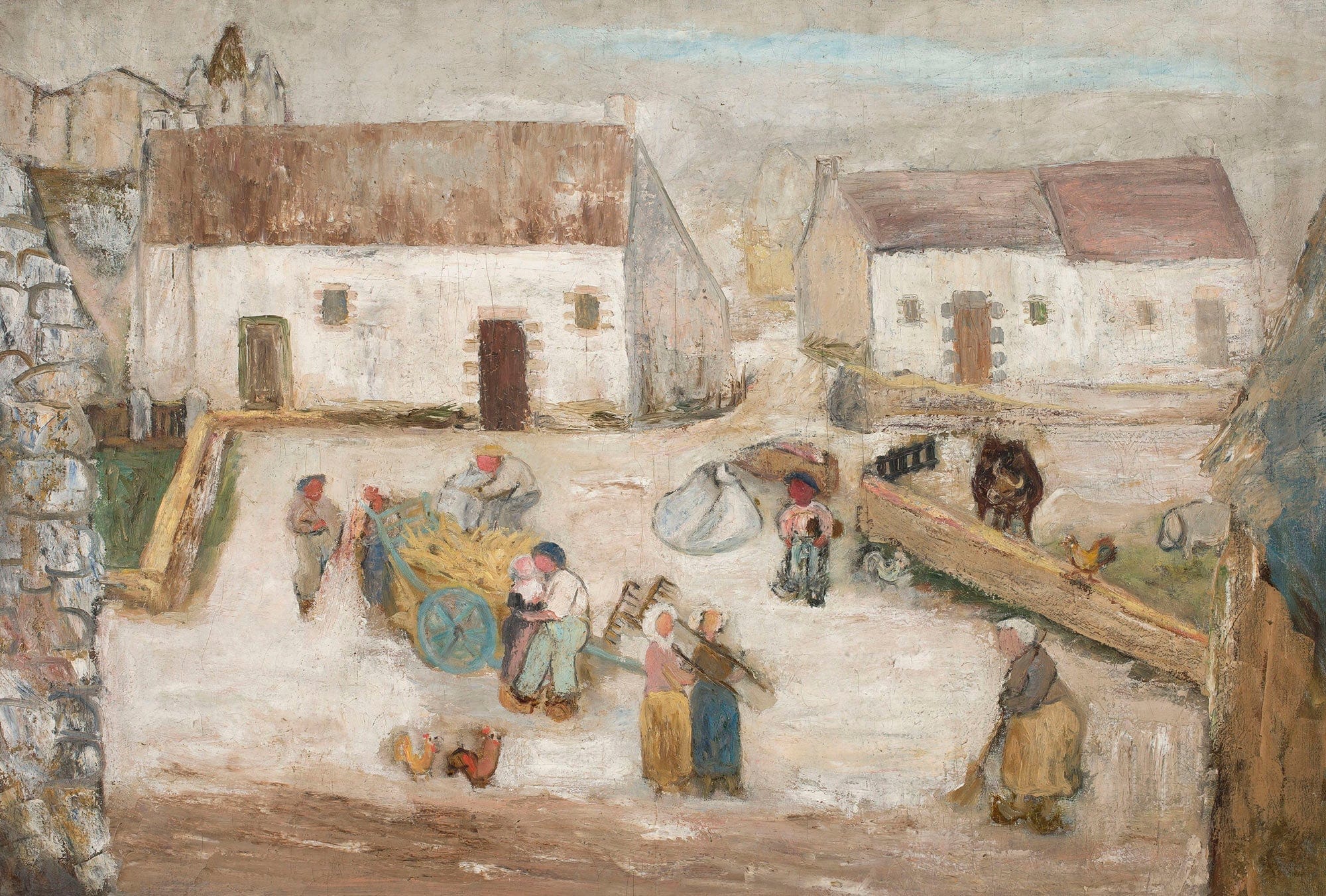 Work In A Farmstead by Tadeusz Makowski