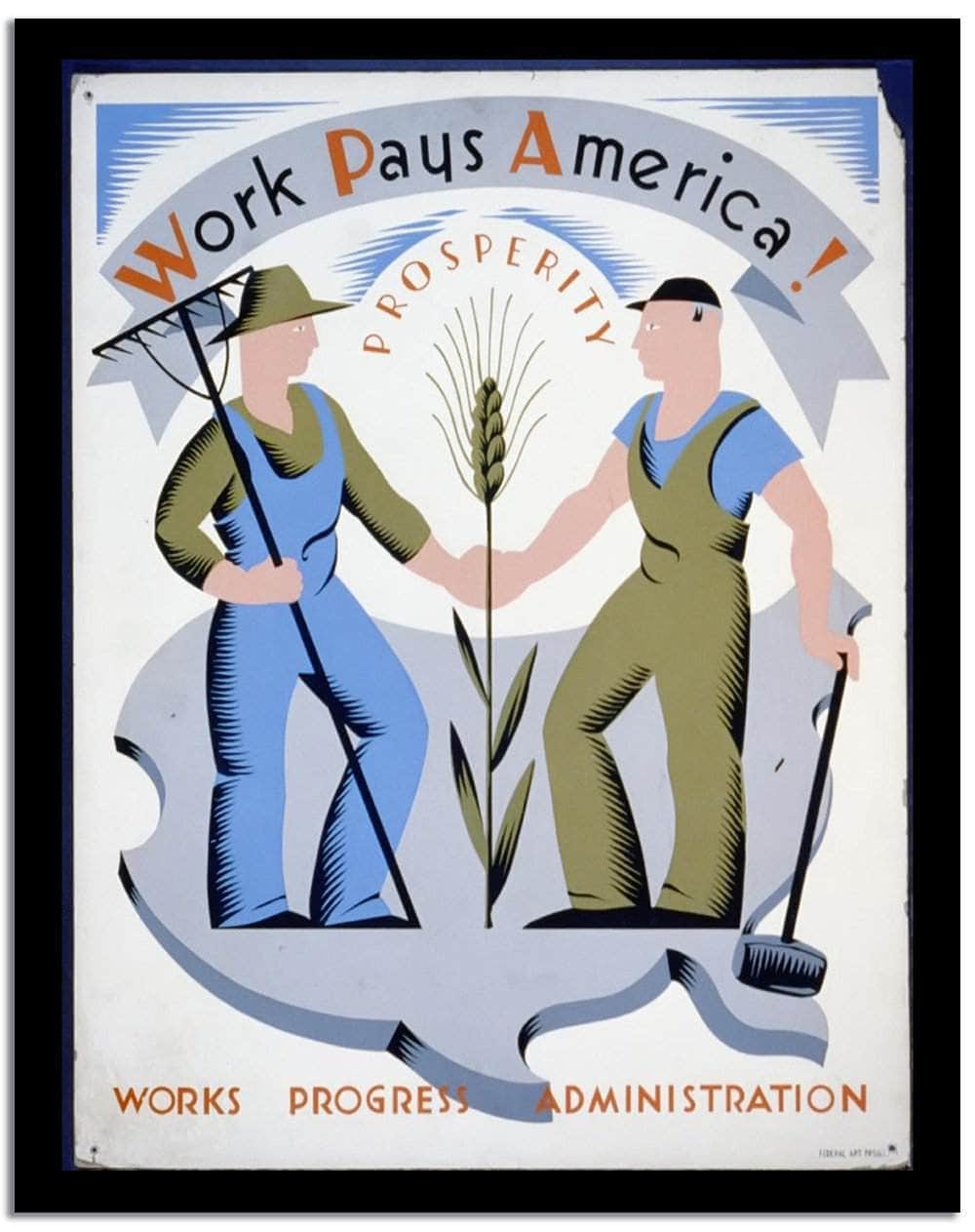 Work Pays America Vintage Poster - Image 2