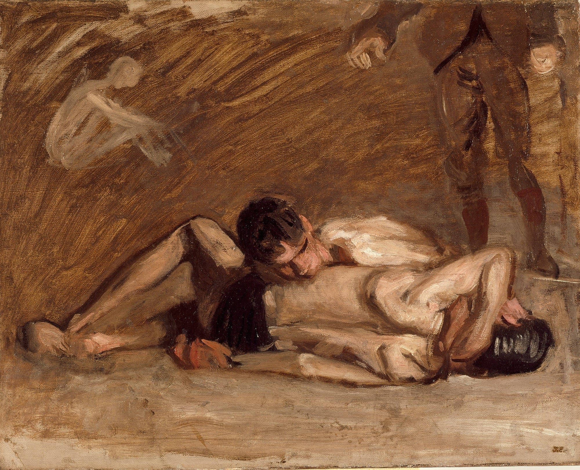 Wrestlers by Thomas Eakins - Image 2