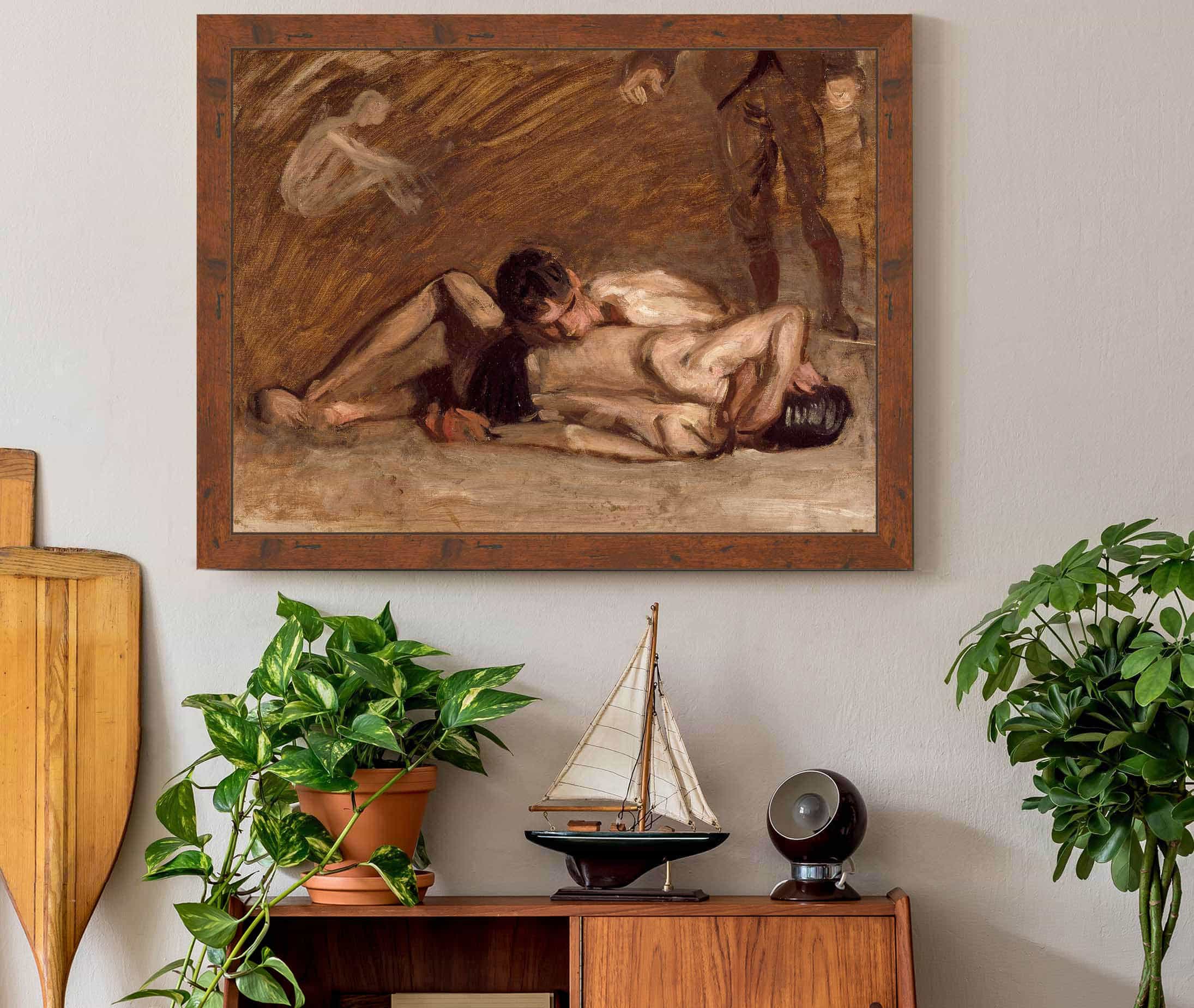 Wrestlers by Thomas Eakins - Image 6