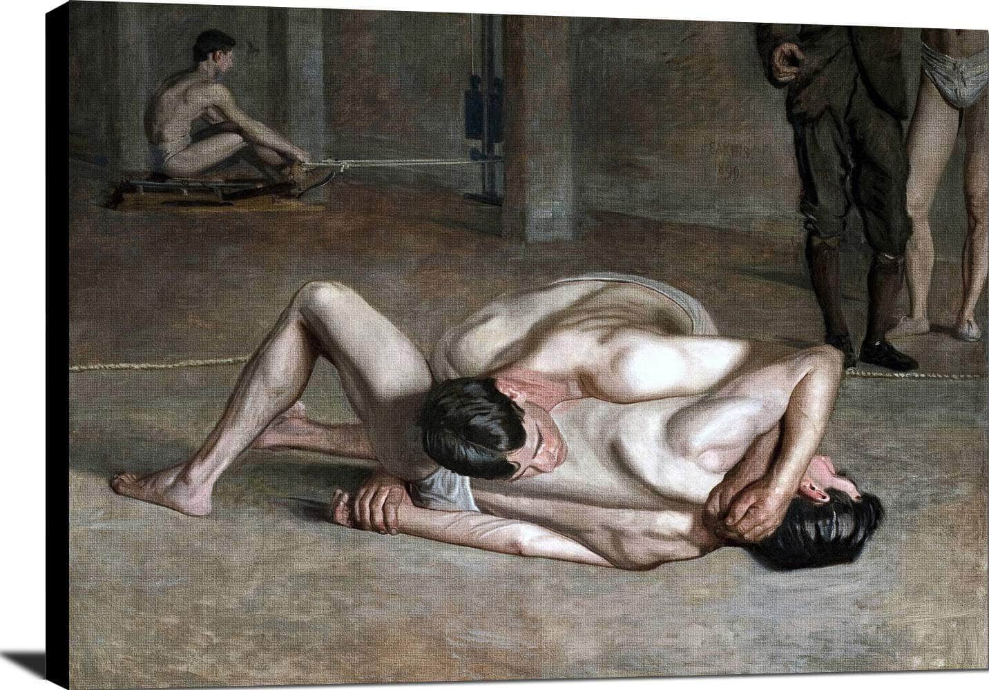 Wrestlers Painting Thomas Eakins Canvas Art - Image 2