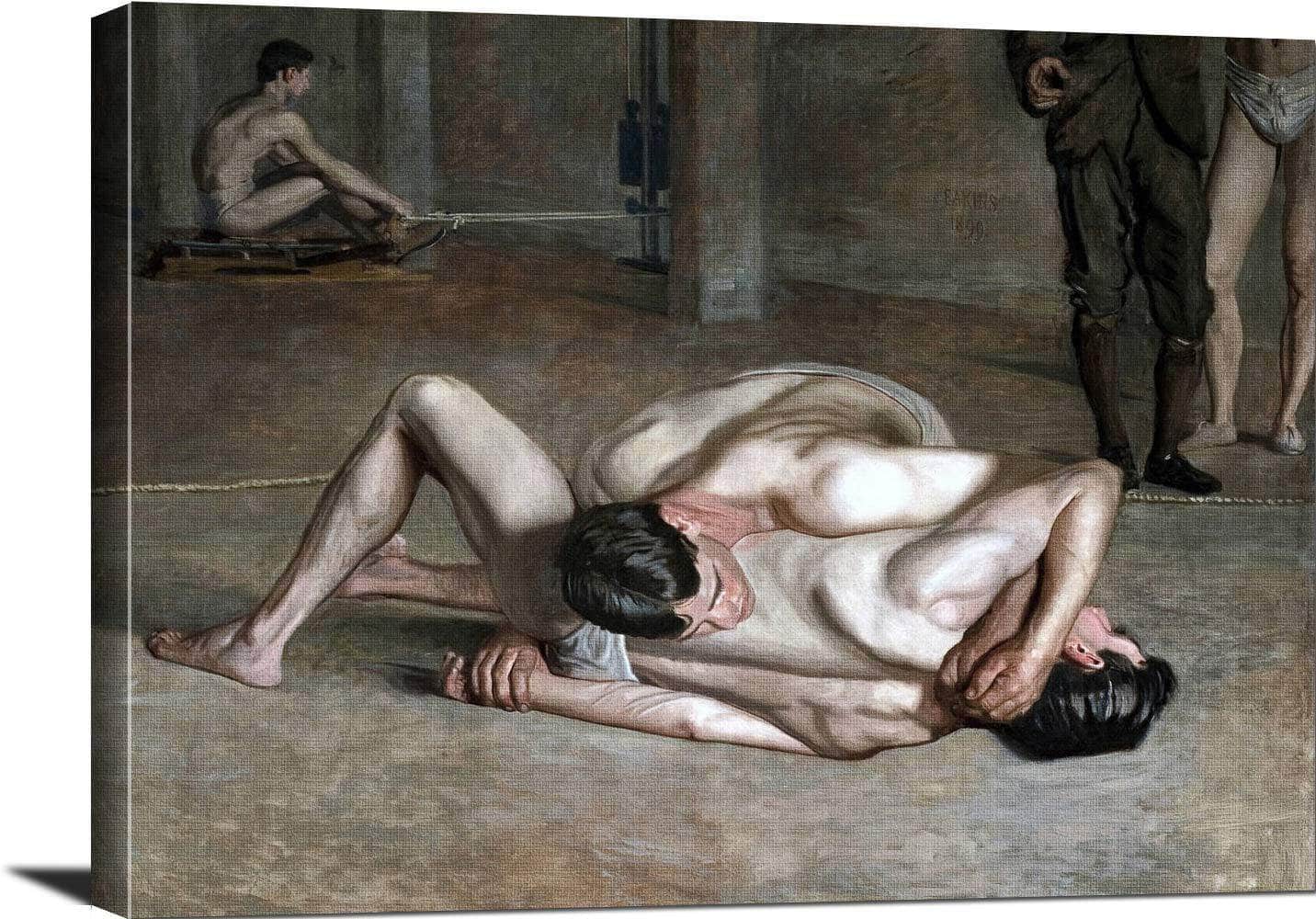 Wrestlers Painting Thomas Eakins Canvas Art - Image 3