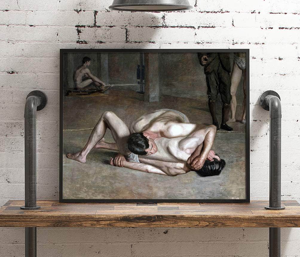 Wrestlers Painting Thomas Eakins Canvas Art - Image 4